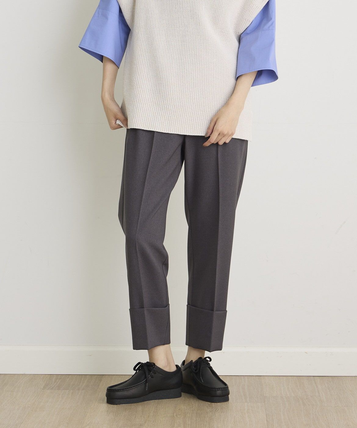 I.T.'S international「ウールライクロールアップテーパードパンツ」|その他|ミディアムグ 2