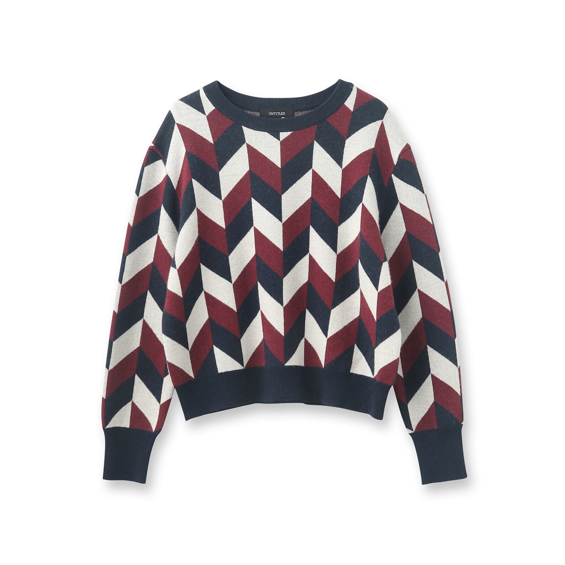UNTITLED「【着映え/すっきり丈】ジオメトリック柄ジャカードニット」|ニット・セーター|