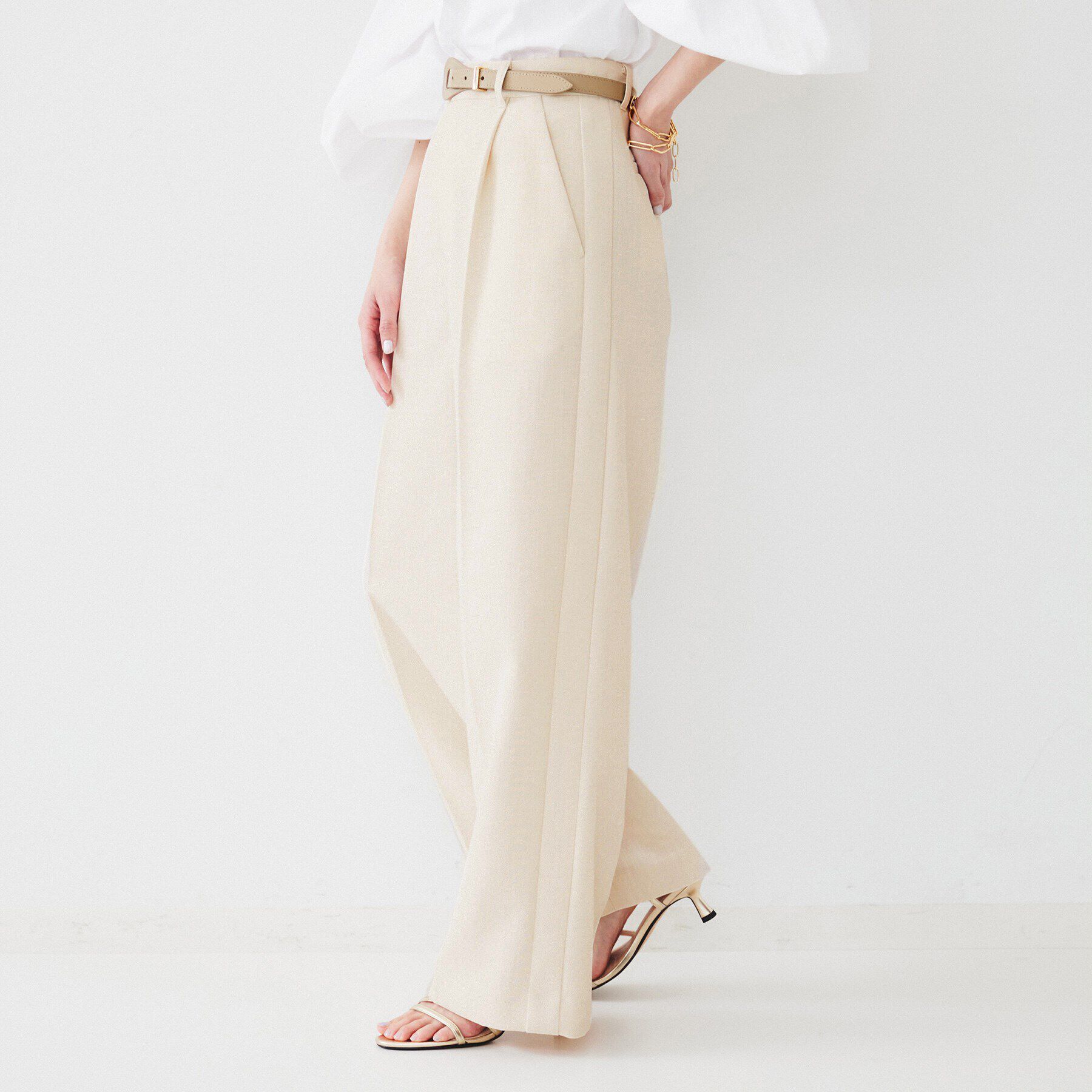 UNTITLED「【セットアップ可能】リネンライクキャンバス ワイドパンツ」|その他|