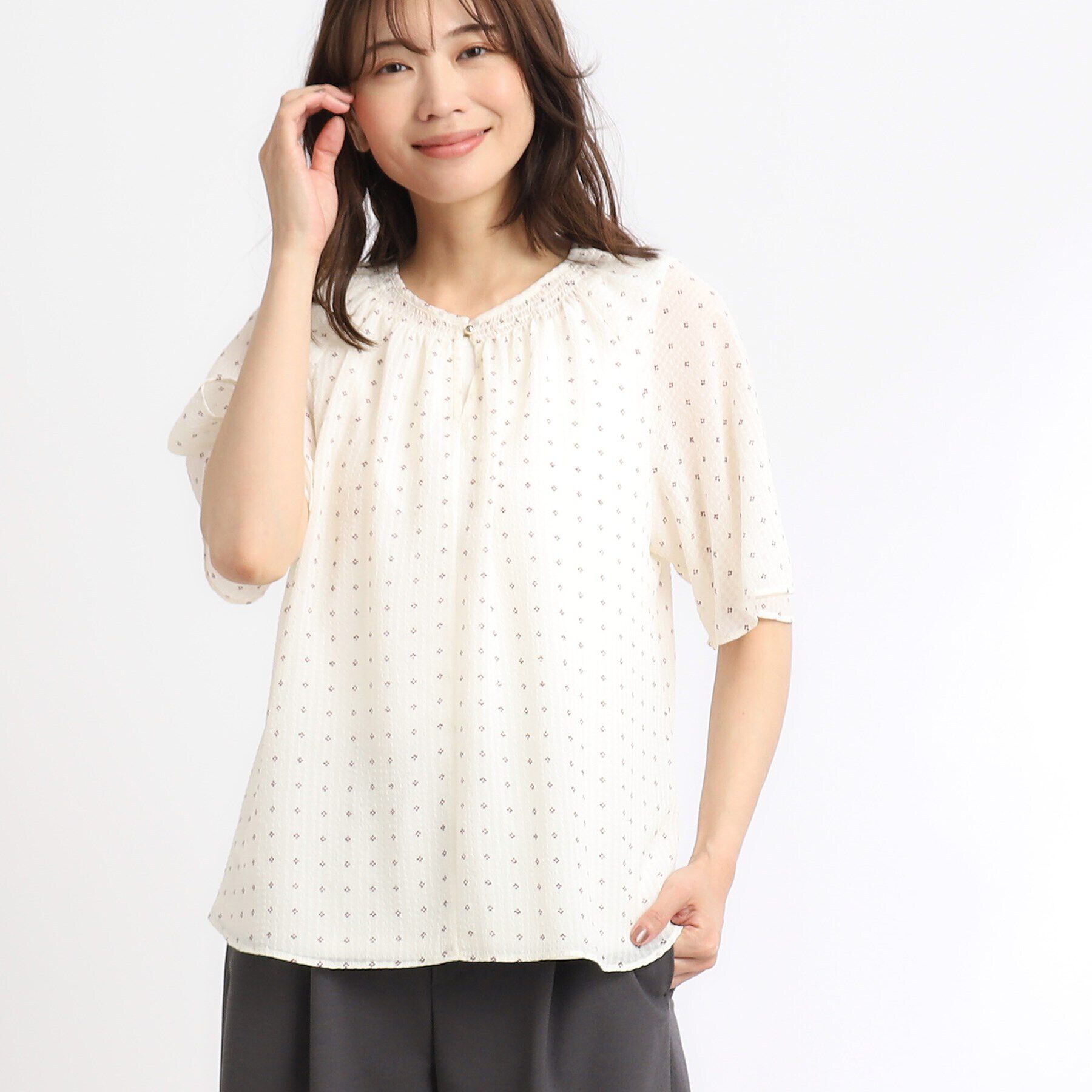 Reflect「【手洗い可】サッカープリントブラウス」|その他|