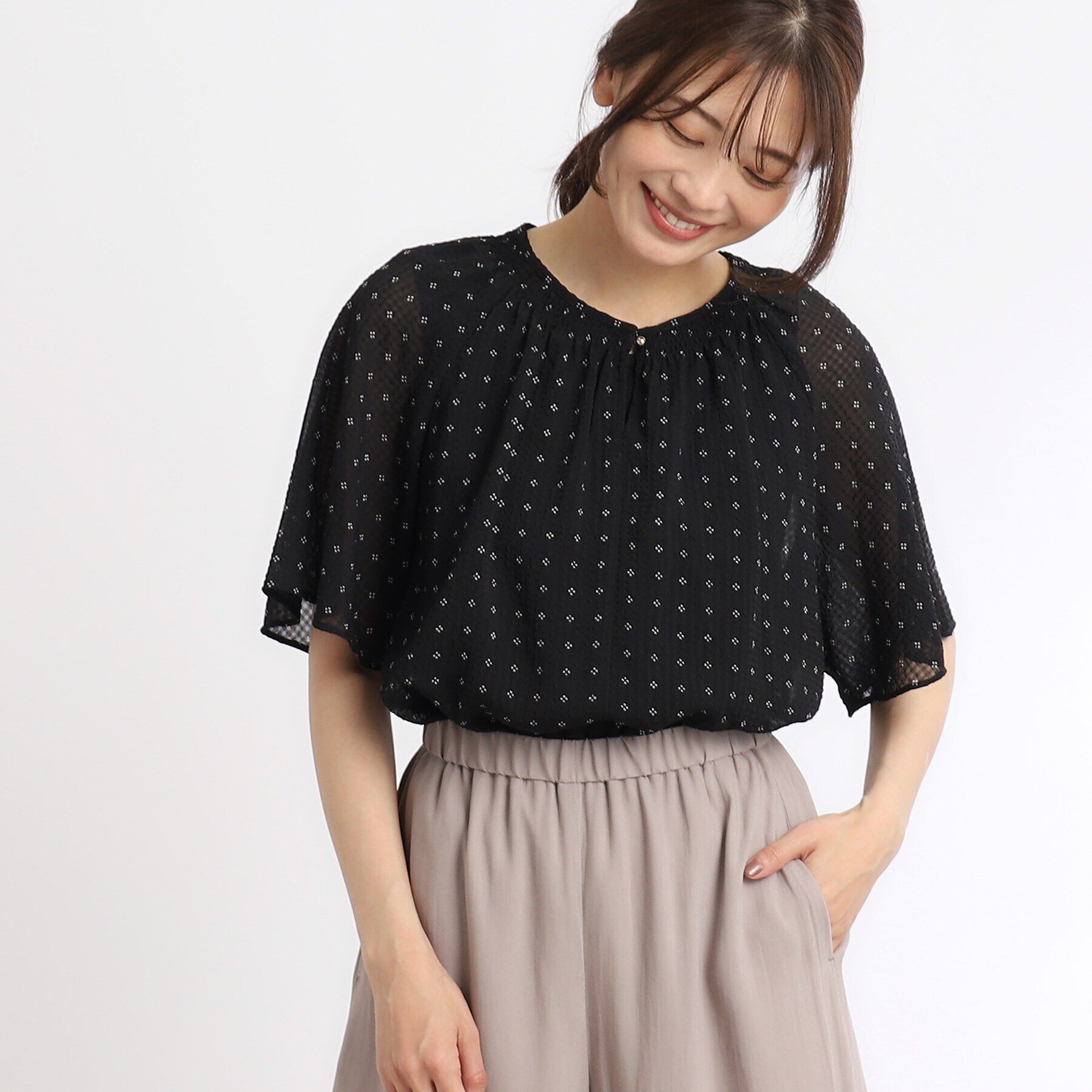 Reflect「【手洗い可】サッカープリントブラウス」|その他|