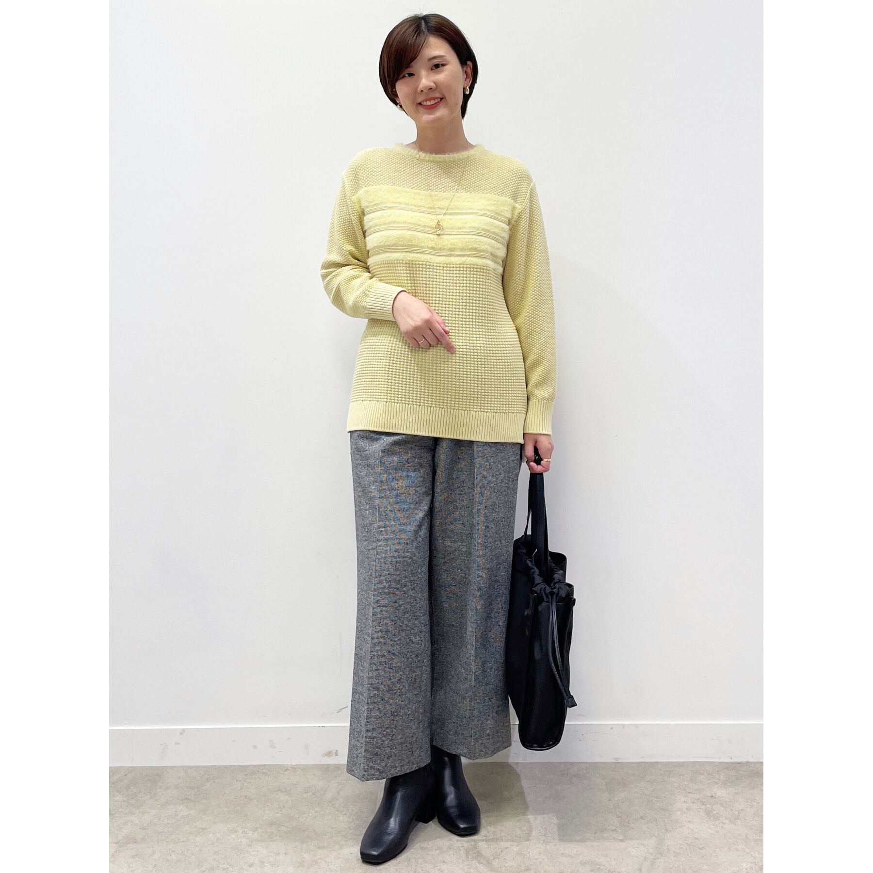 Reflect「【洗える】フェザーボーダーニット」|ニット・セーター|