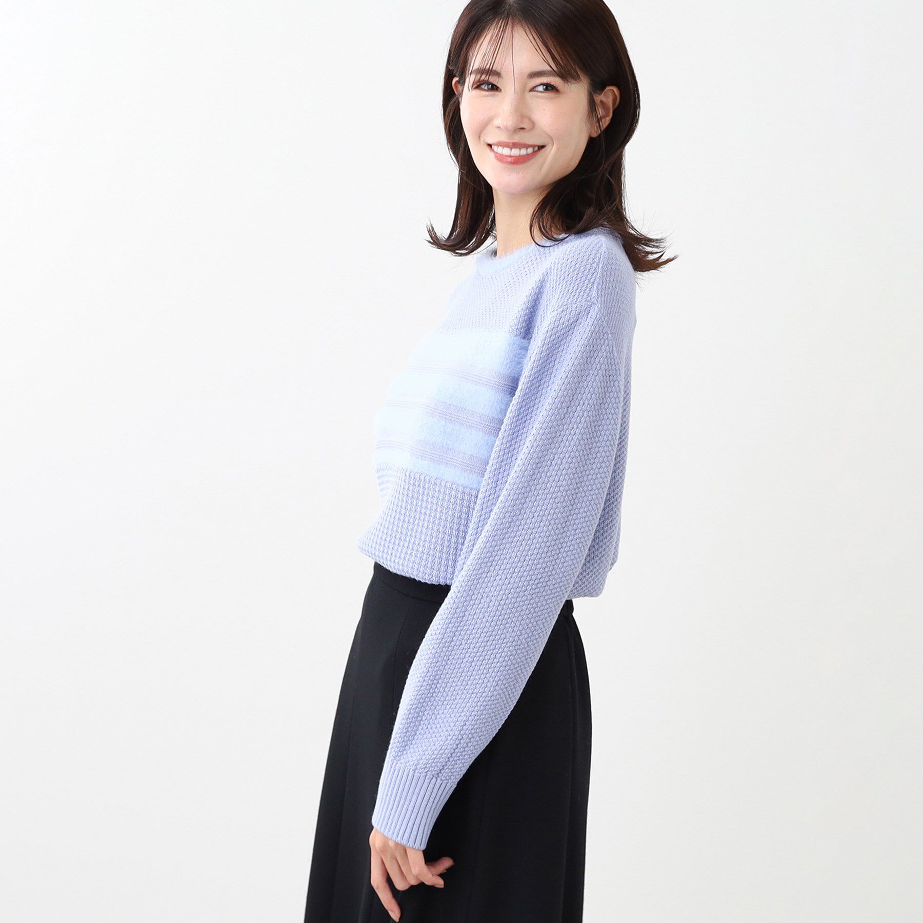 Reflect「【洗える】フェザーボーダーニット」|ニット・セーター|