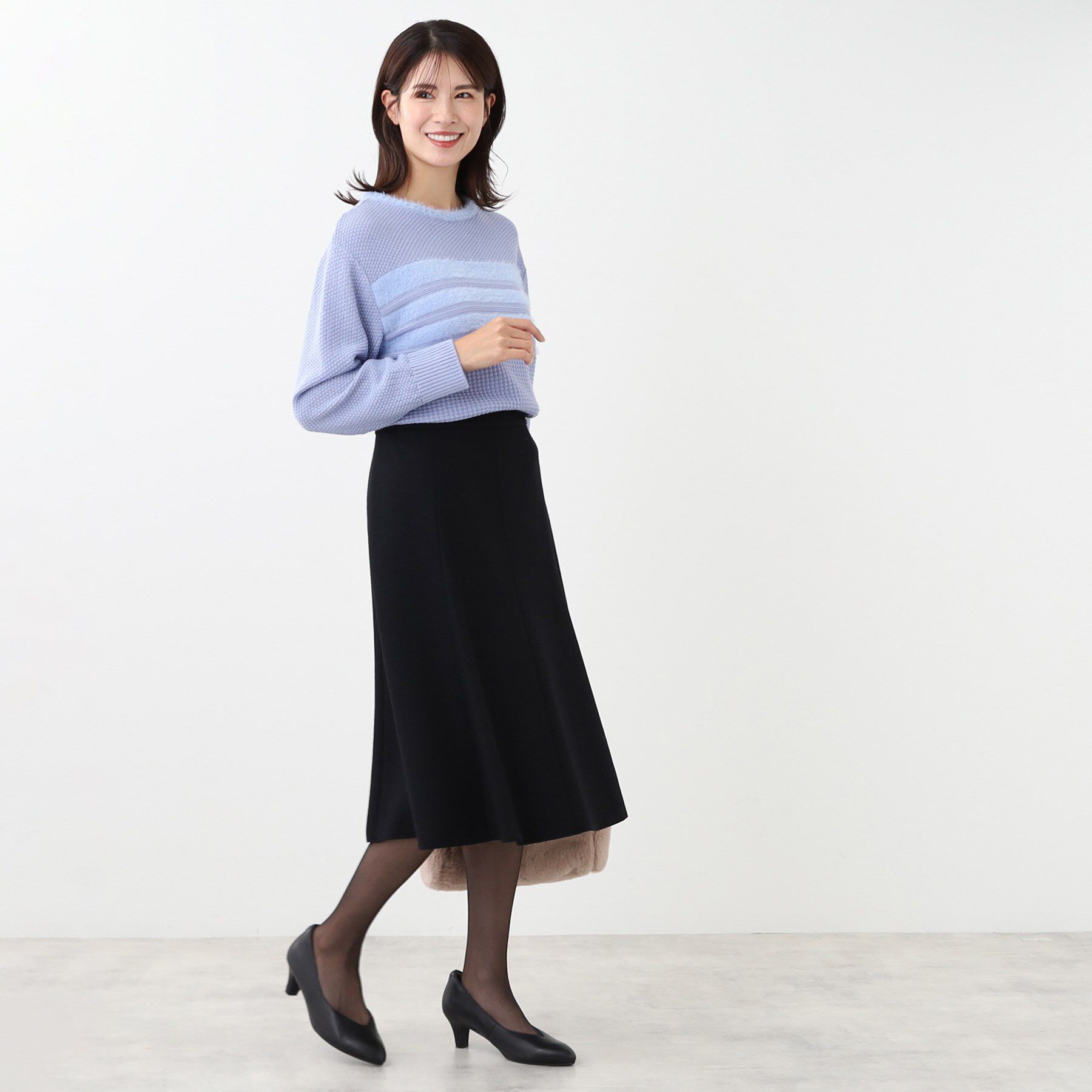 Reflect「【洗える】フェザーボーダーニット」|ニット・セーター|