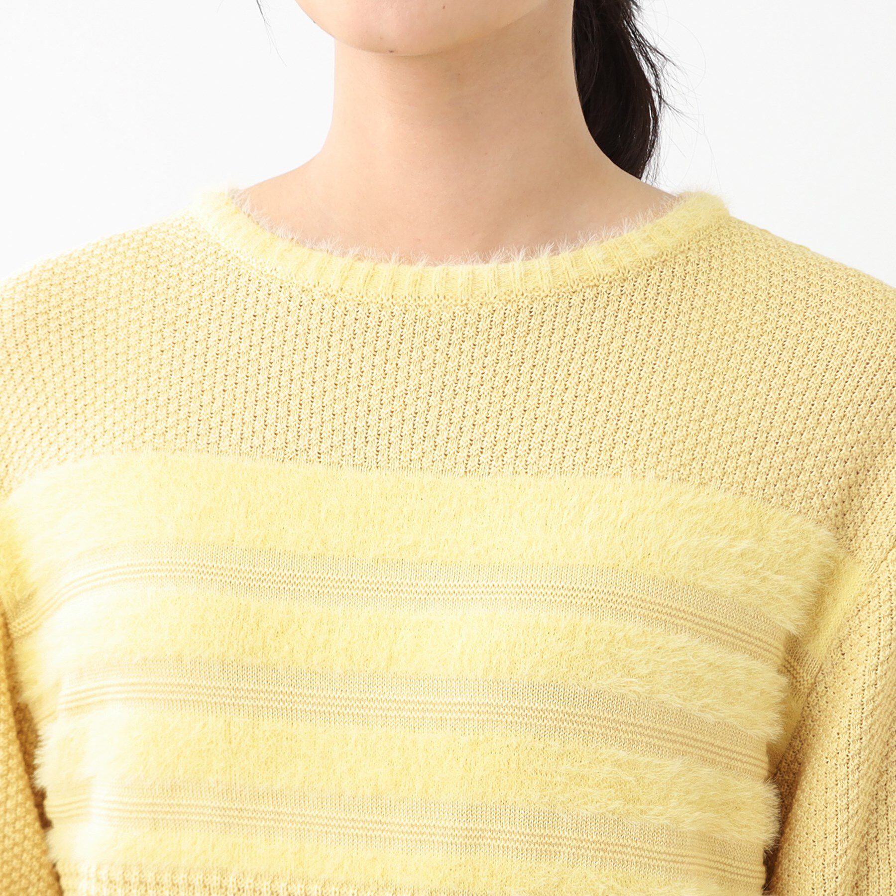 Reflect「【洗える】フェザーボーダーニット」|ニット・セーター|