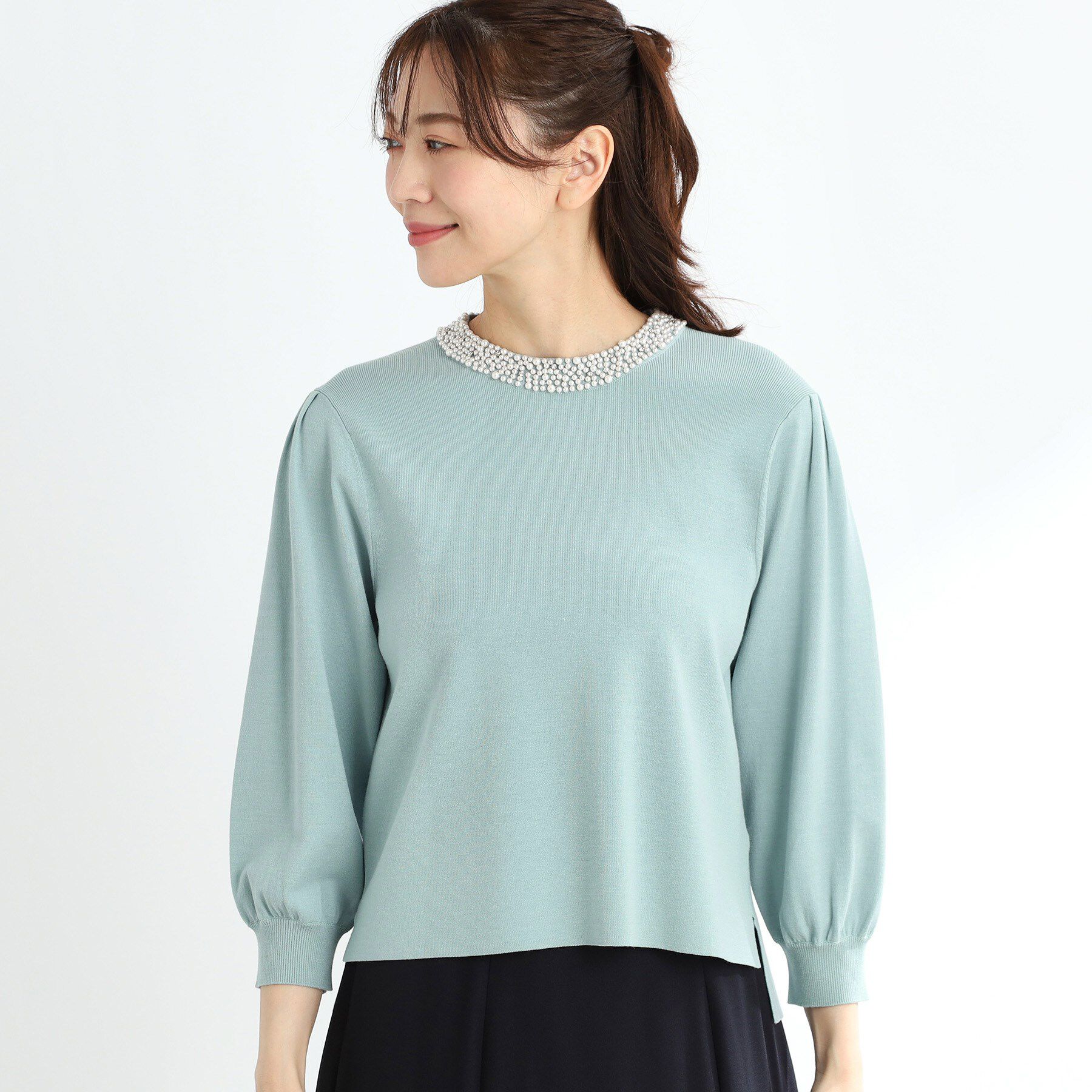 Reflect「【R‐QUALITY】パール調&times;クリスタルビジューニット」|ニット・セーター|