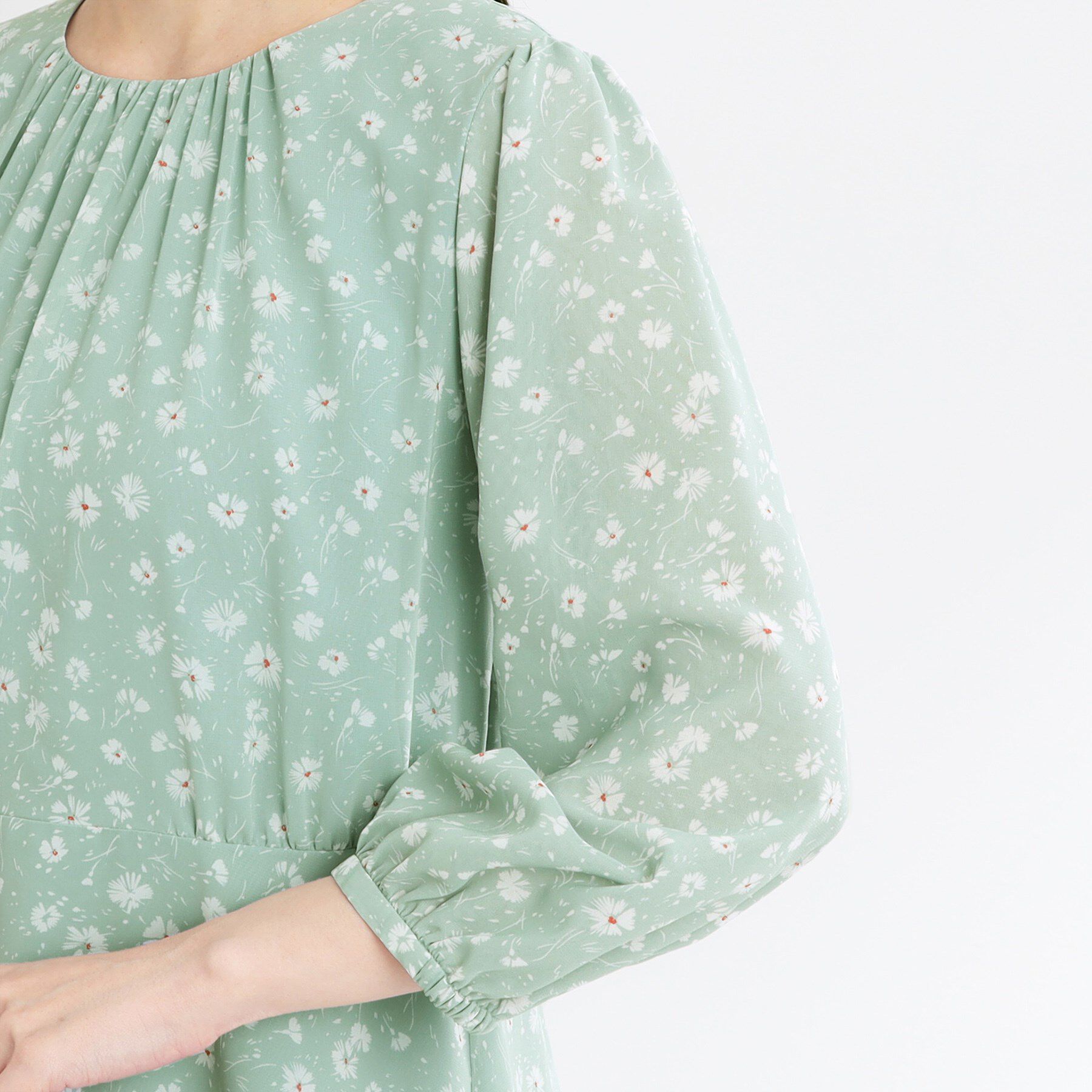 Reflect「【マシンウォッシュ可】フラワープリントワンピース」|ワンピース|