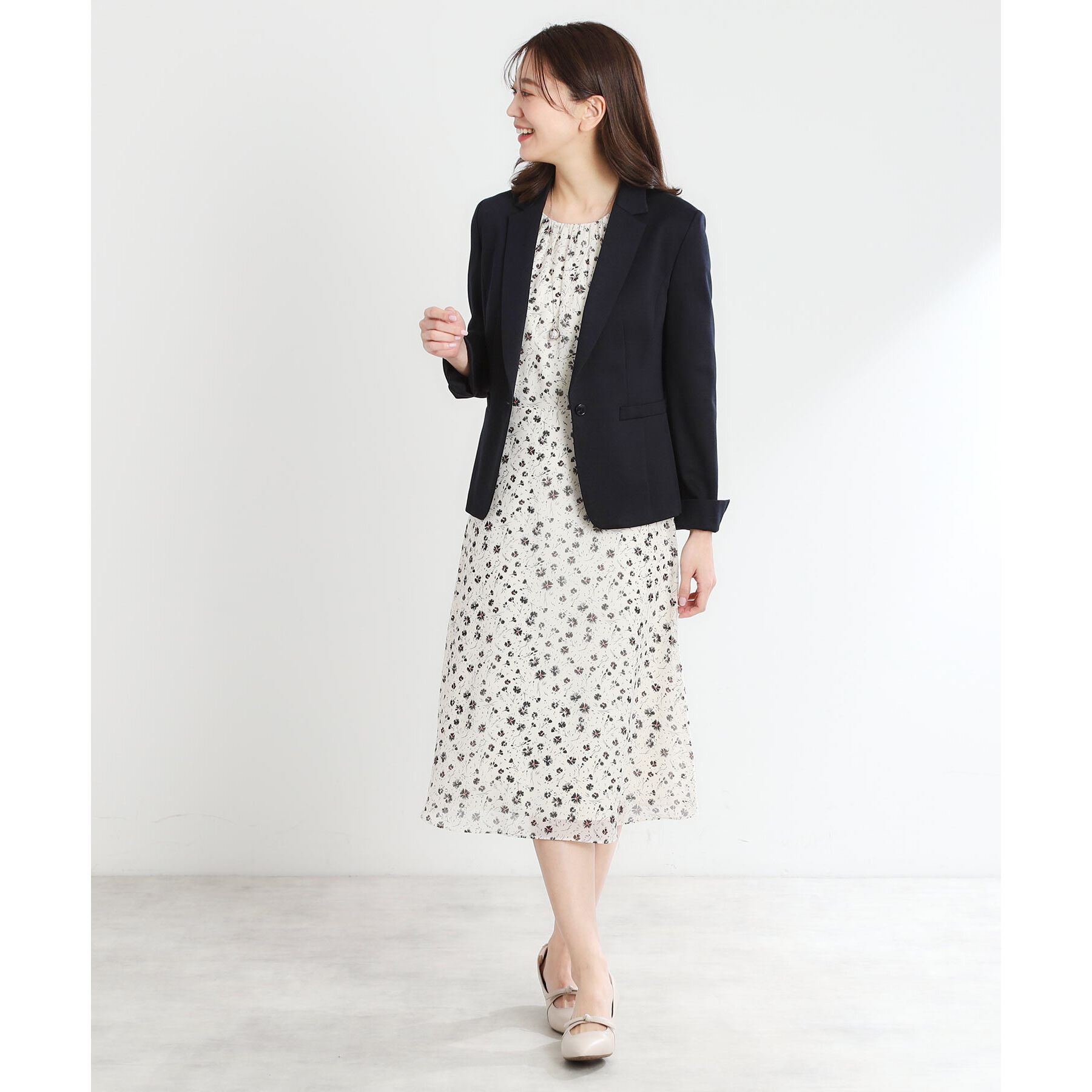 Reflect「【マシンウォッシュ可】フラワープリントワンピース」|ワンピース|