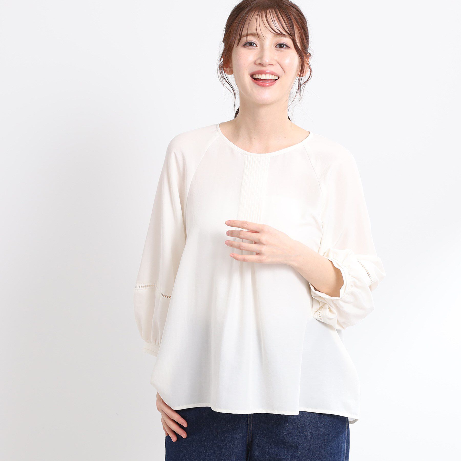 Reflect「【E‐QUALITY／手洗い可】ピンタックブラウス」|シャツ・ブラウス|