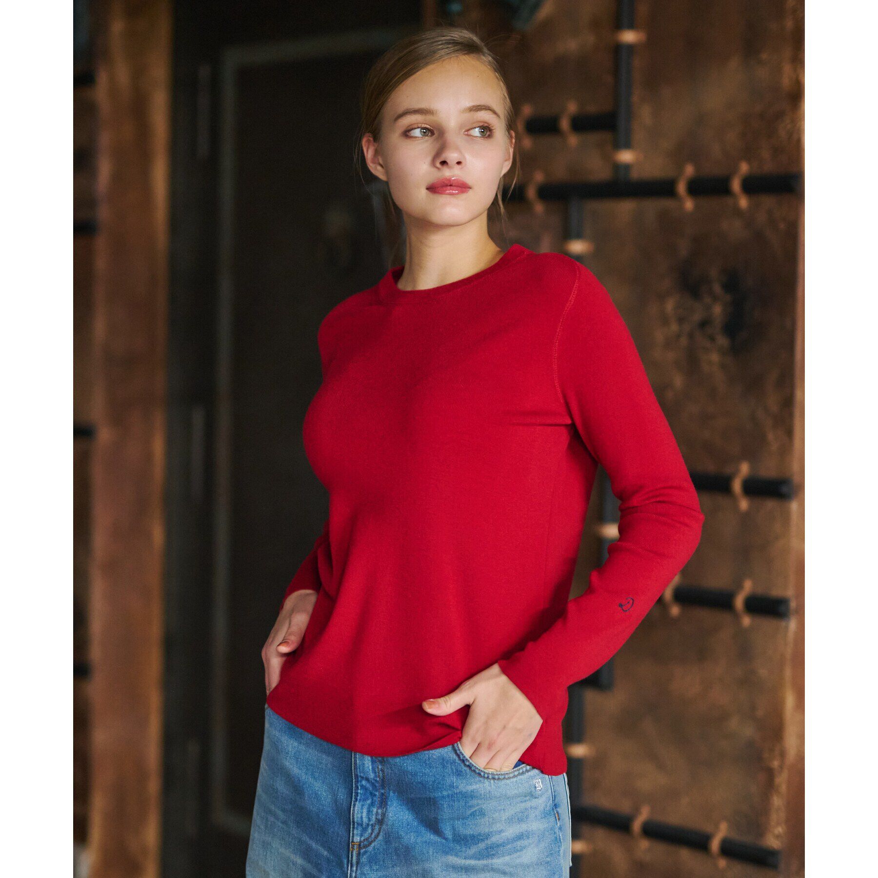 DRESSTERIOR「ストレッチフルニードルプルオーバーニット」|ニット・セーター|