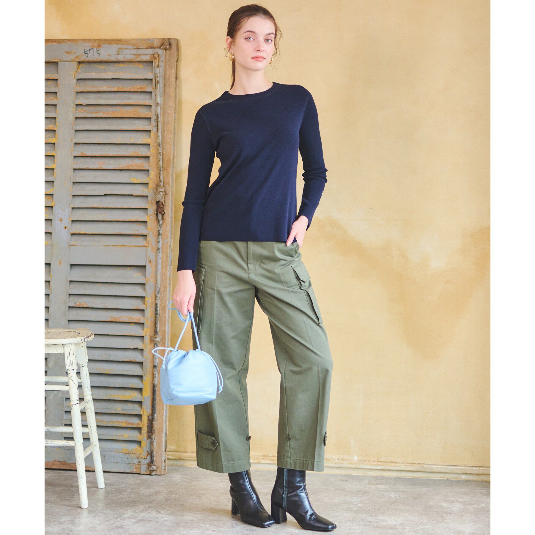 DRESSTERIOR「ストレッチフルニードルプルオーバーニット」|ニット・セーター|