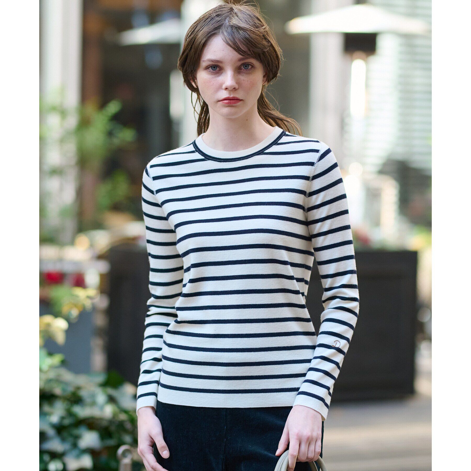 DRESSTERIOR「ストレッチフルニードルプルオーバーニット」|ニット・セーター|ネイビー(394)