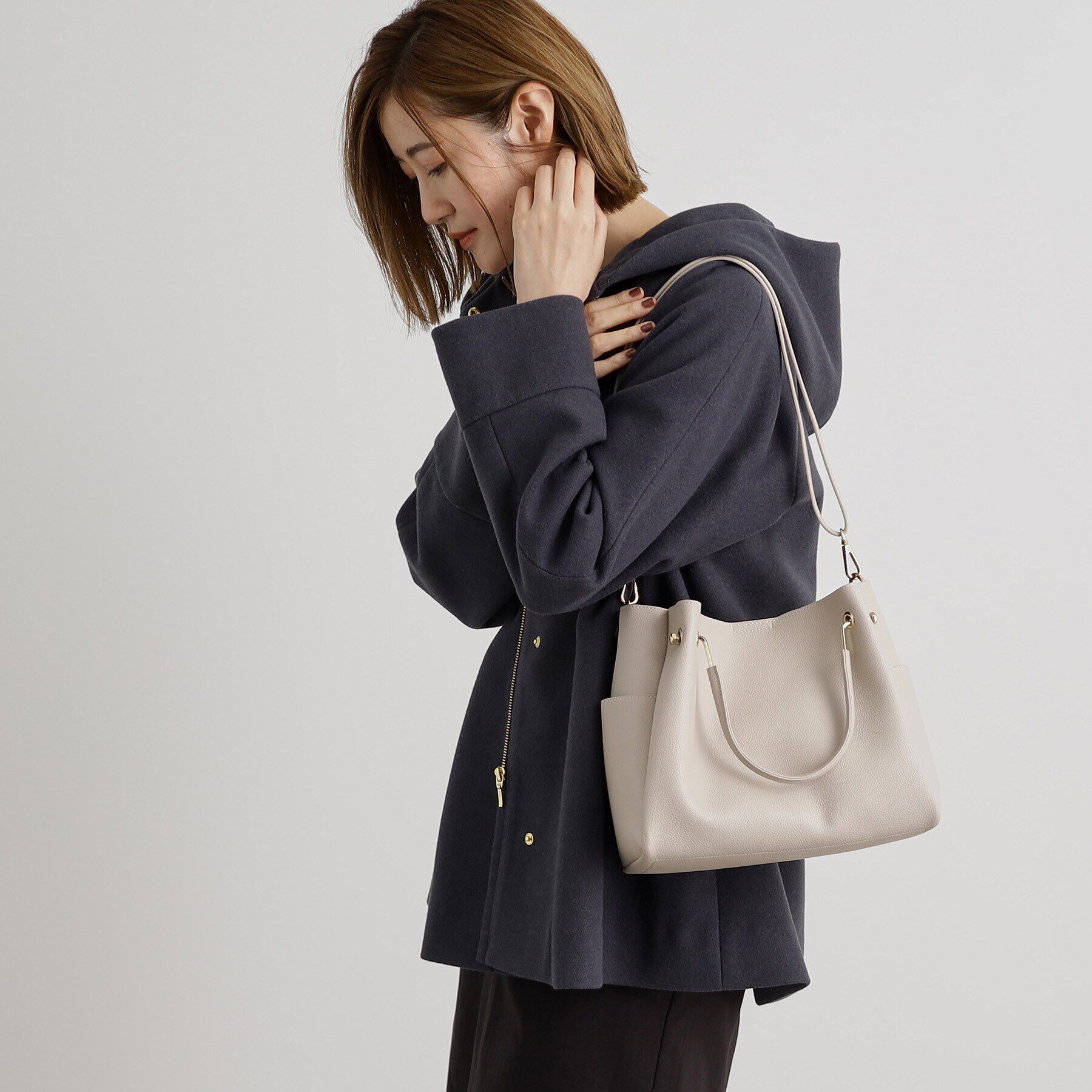 grove「メタルハンドル2WAYトート」|トートバッグ|