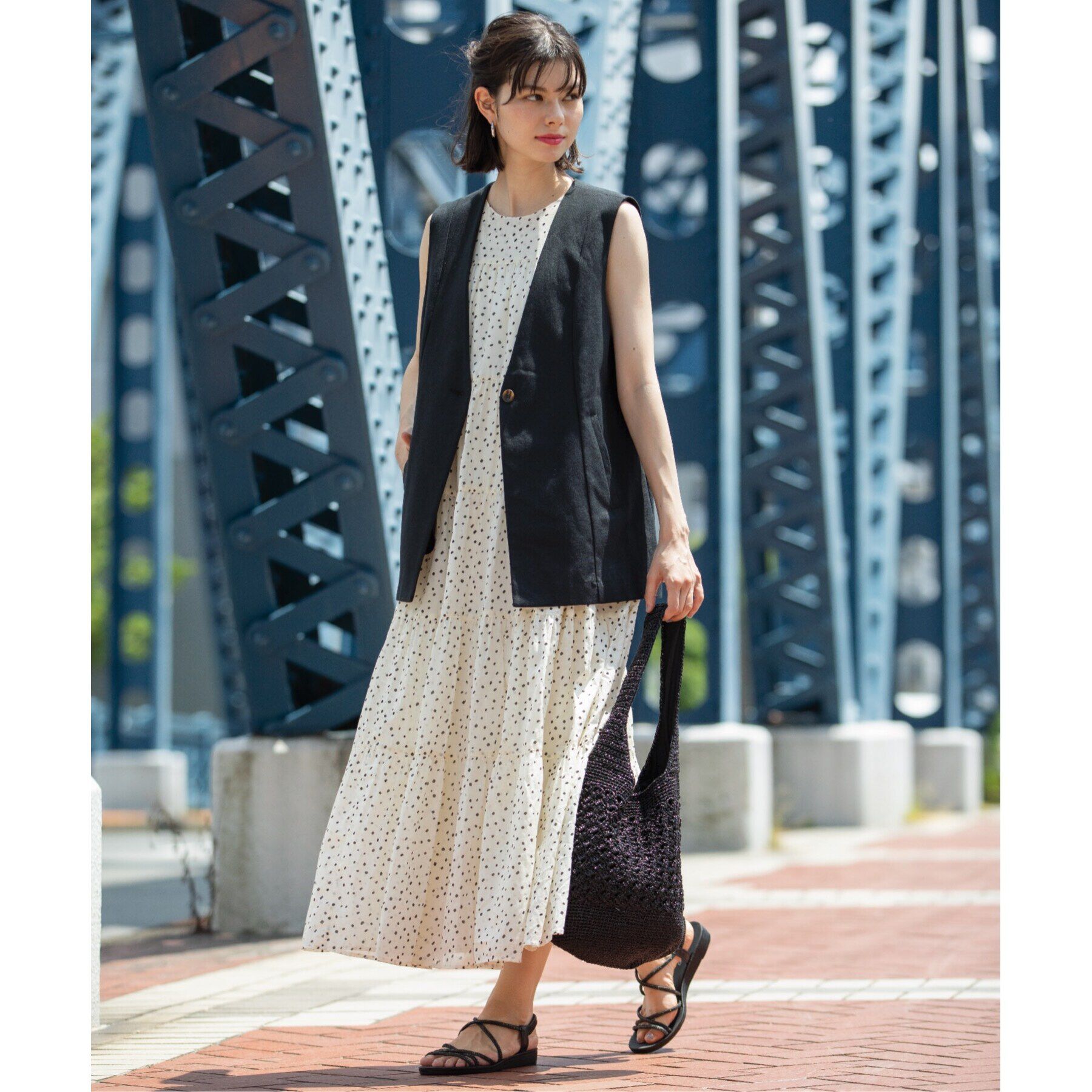 OPAQUE.CLIP「ノーカラーVネックジレ【洗濯機洗い可】」|ベスト・ジレ|