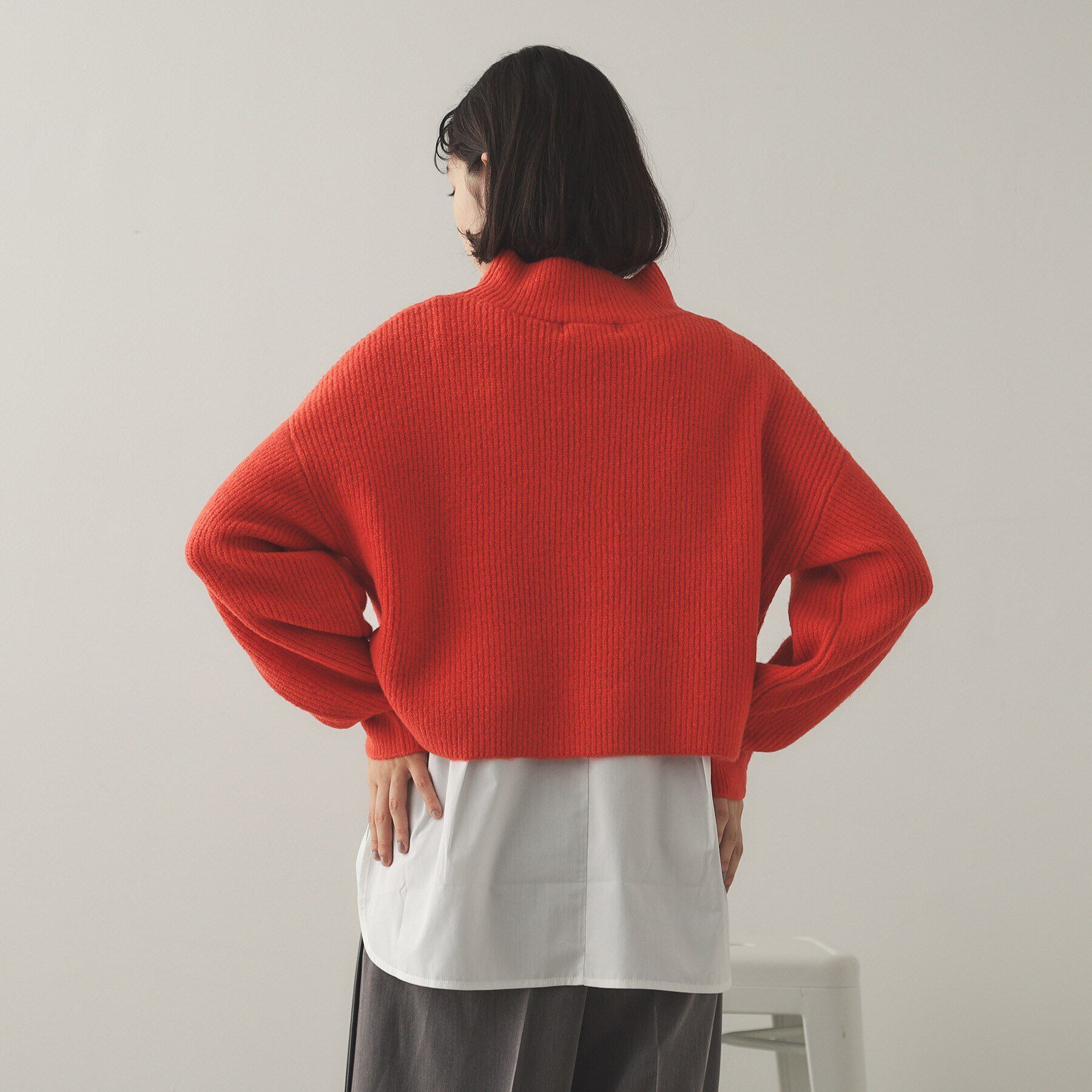 OPAQUE.CLIP「《ツインセット》ミドルゲージショートニット&times;ドッキングタンク【洗濯機洗い可】」|ニット・セーター|