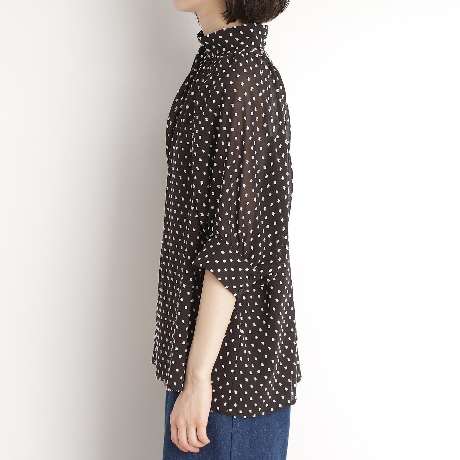 THE SHOP TK「ドットジャカードブラウス【洗える】」|シャツ・ブラウス|