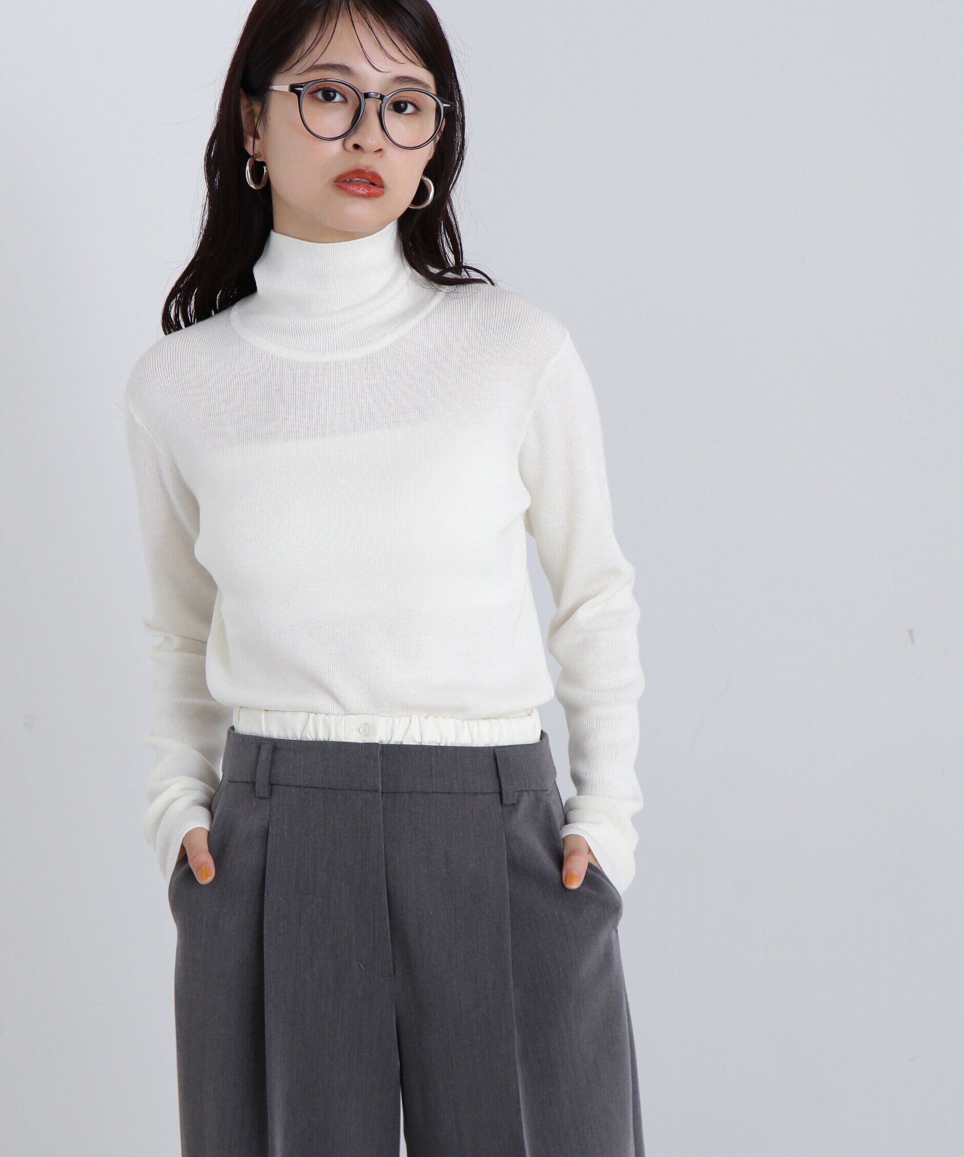  「ウール混ハイネックニット」|ニット・セーター|