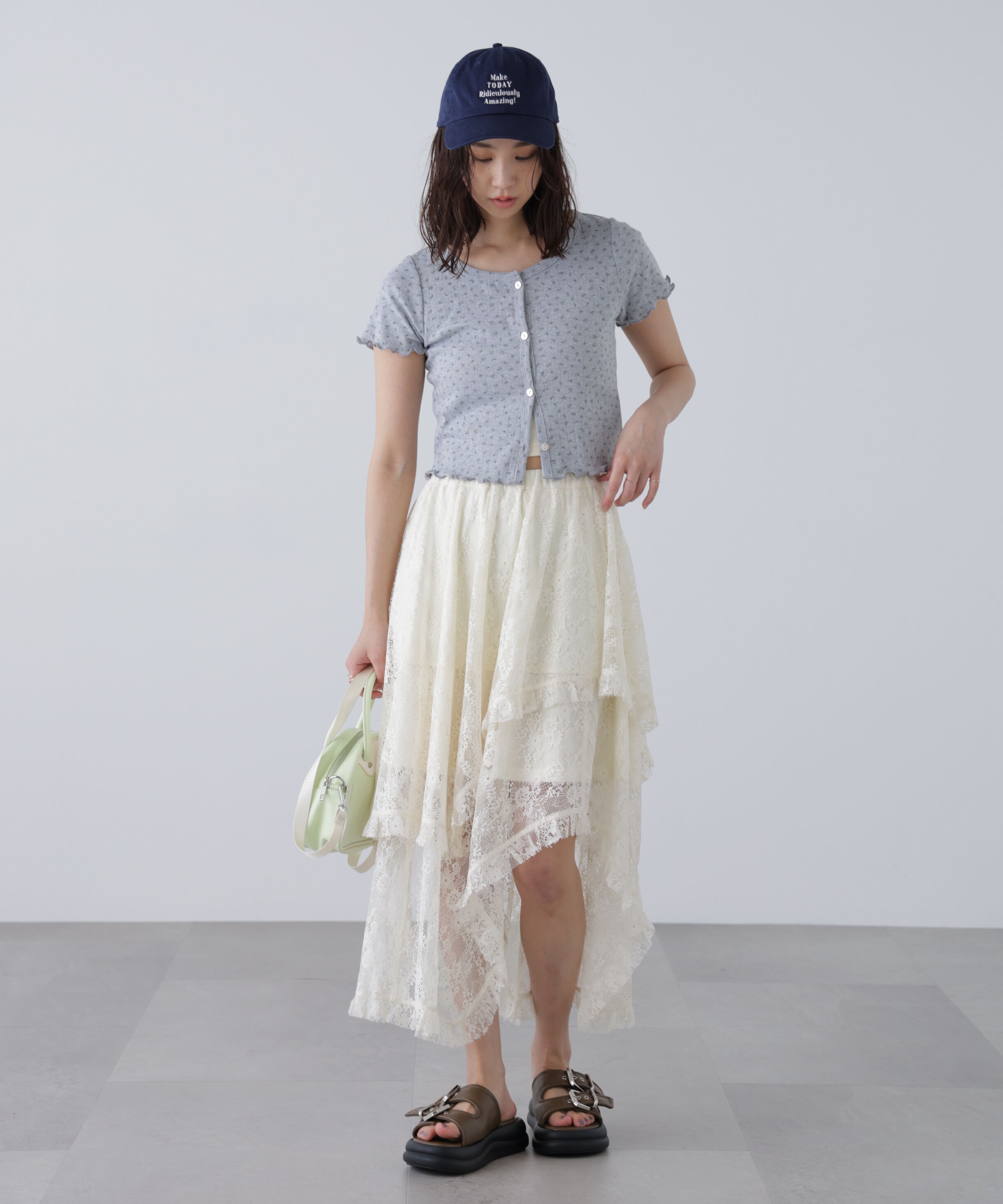  「花柄テレコカーディガン」|Tシャツ・カットソー|