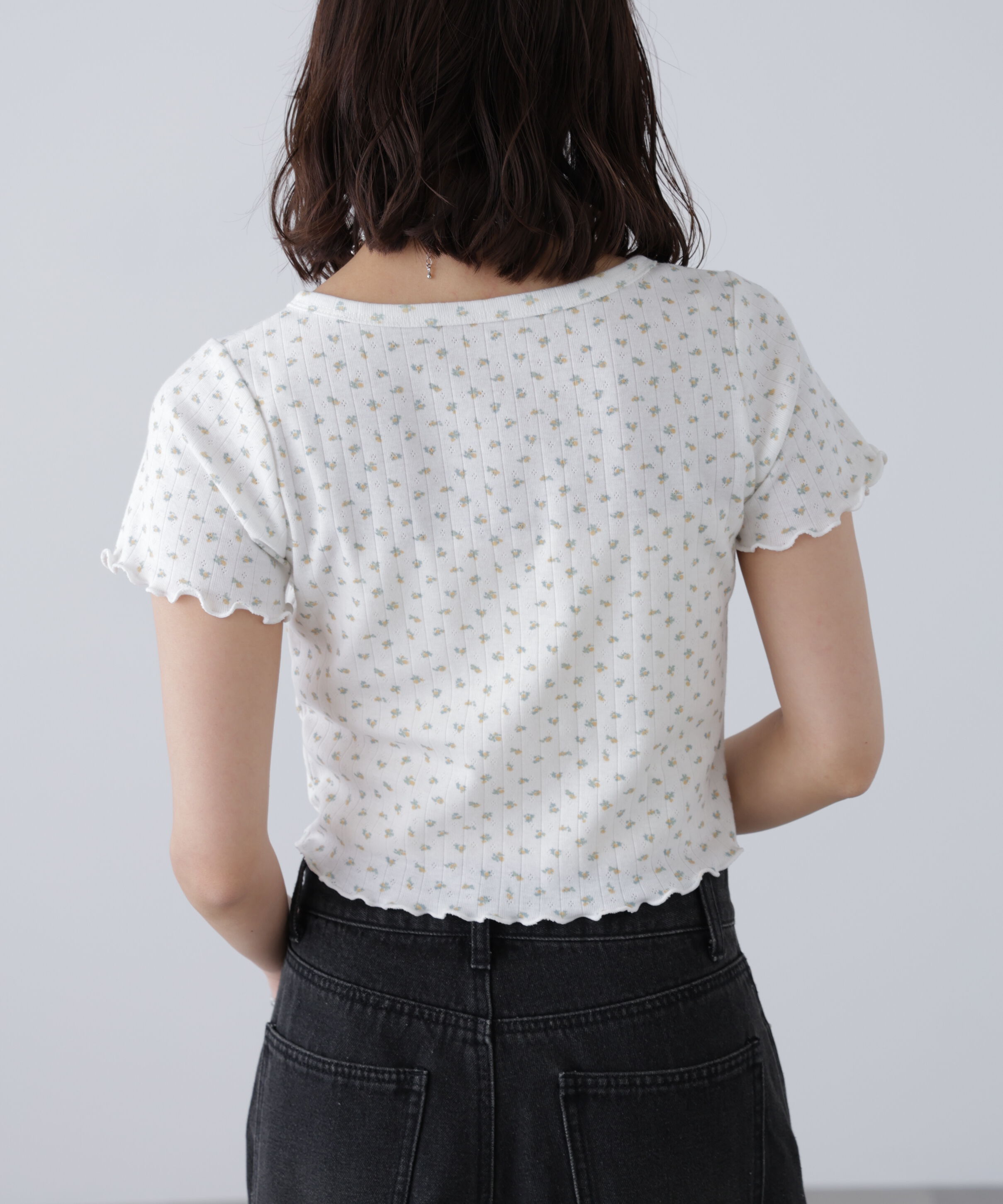  「花柄テレコカーディガン」|Tシャツ・カットソー|