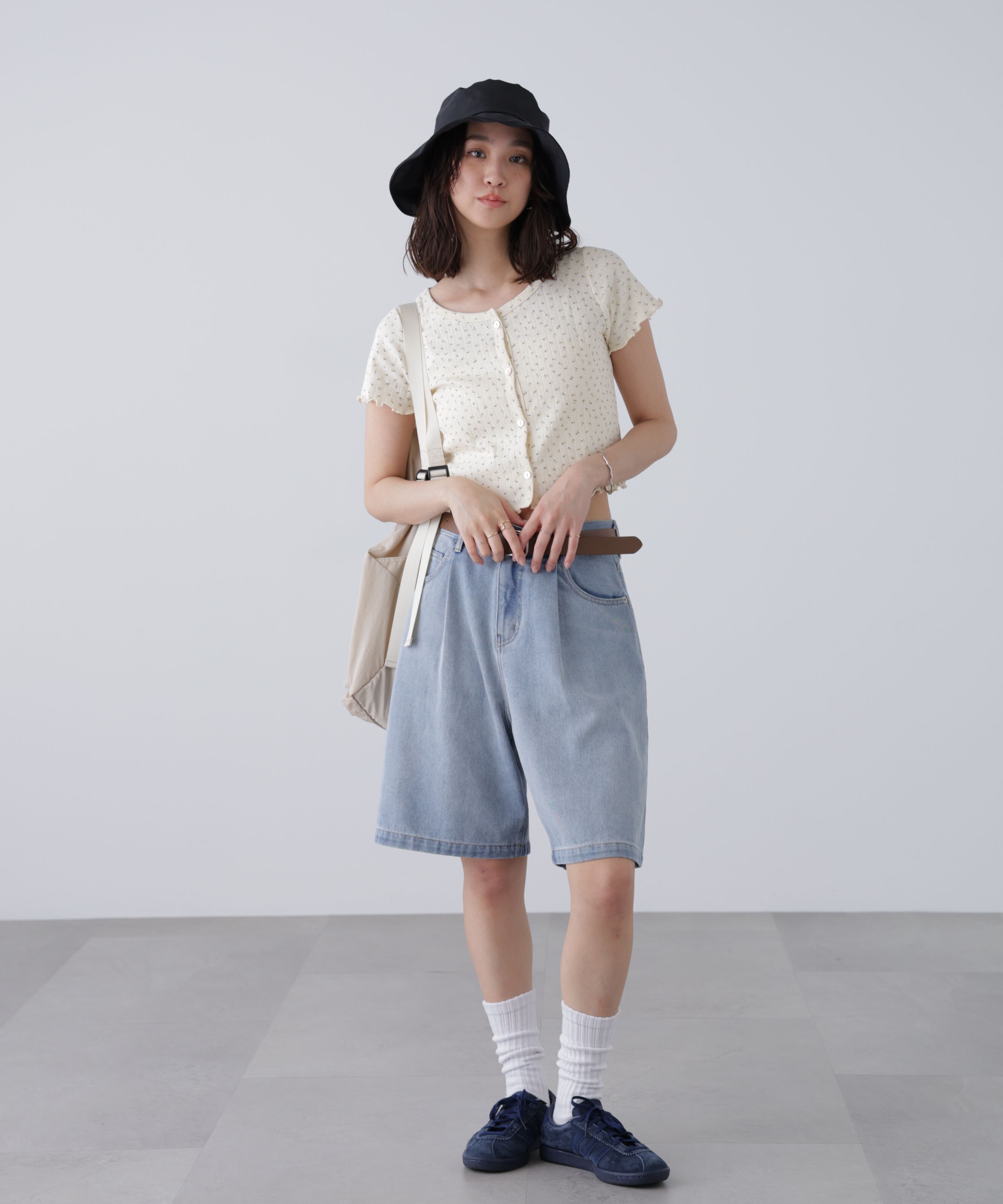  「花柄テレコカーディガン」|Tシャツ・カットソー|