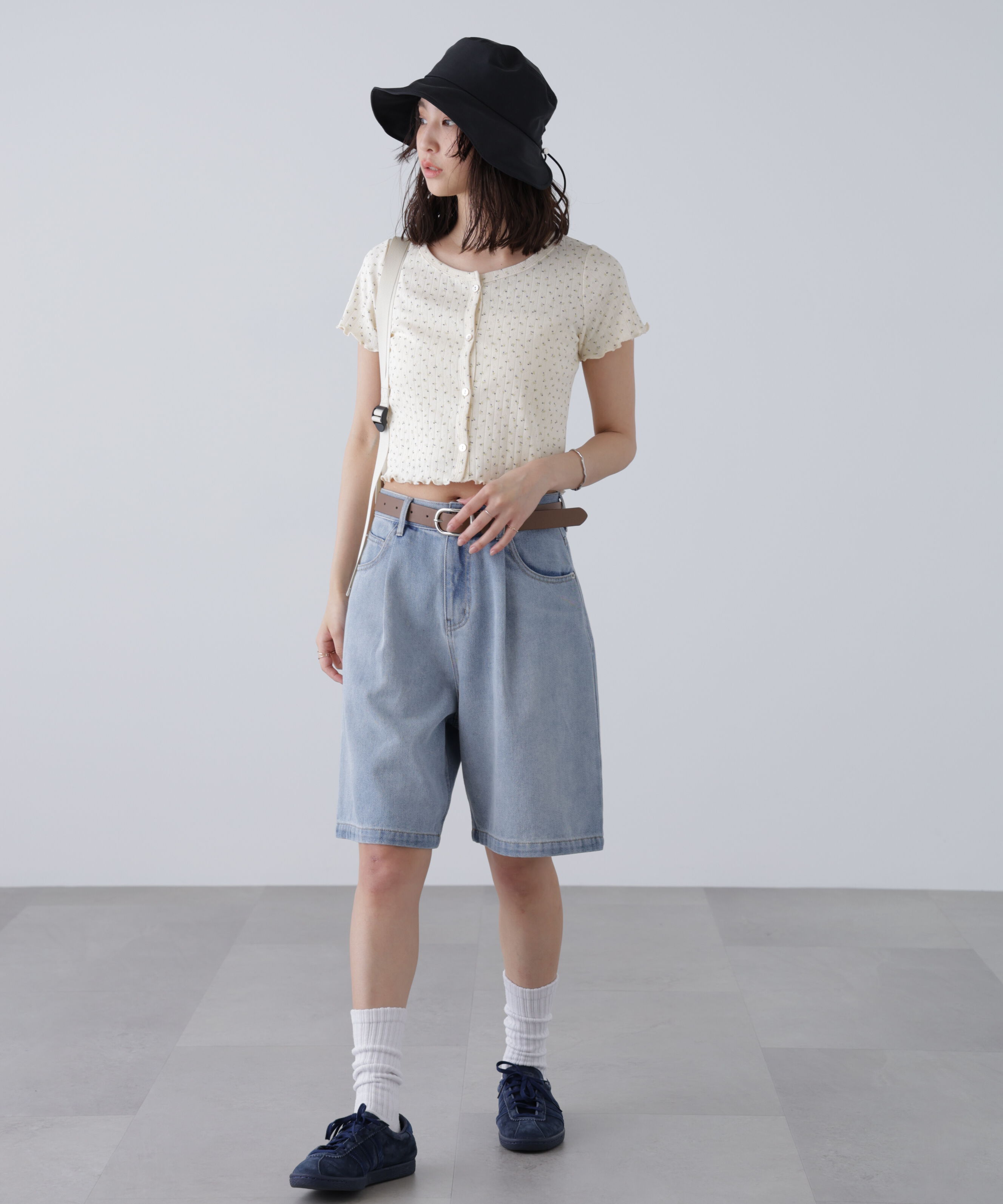  「花柄テレコカーディガン」|Tシャツ・カットソー|