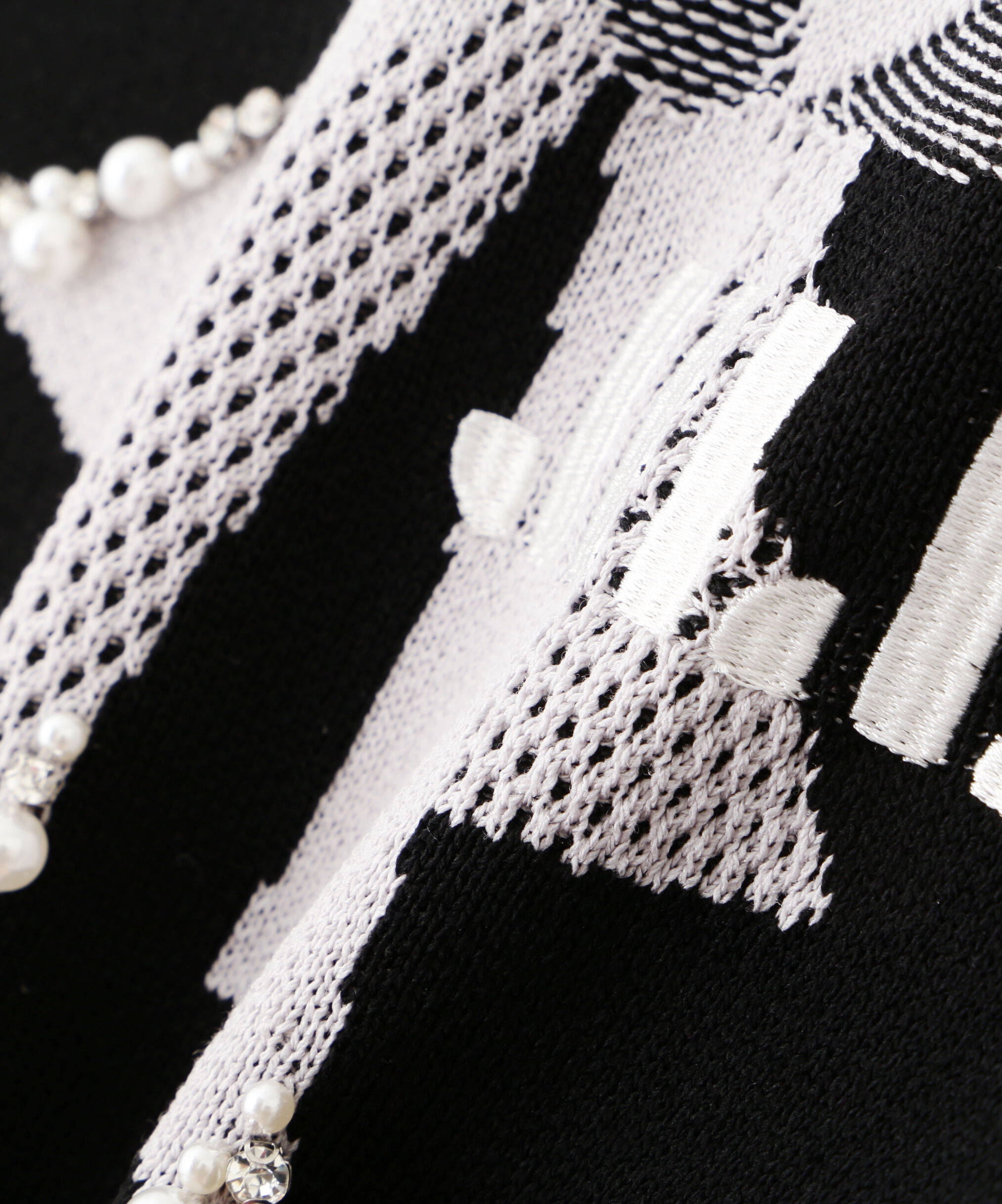  「リボンジャガードビジューニットトップス」|ニット・セーター|