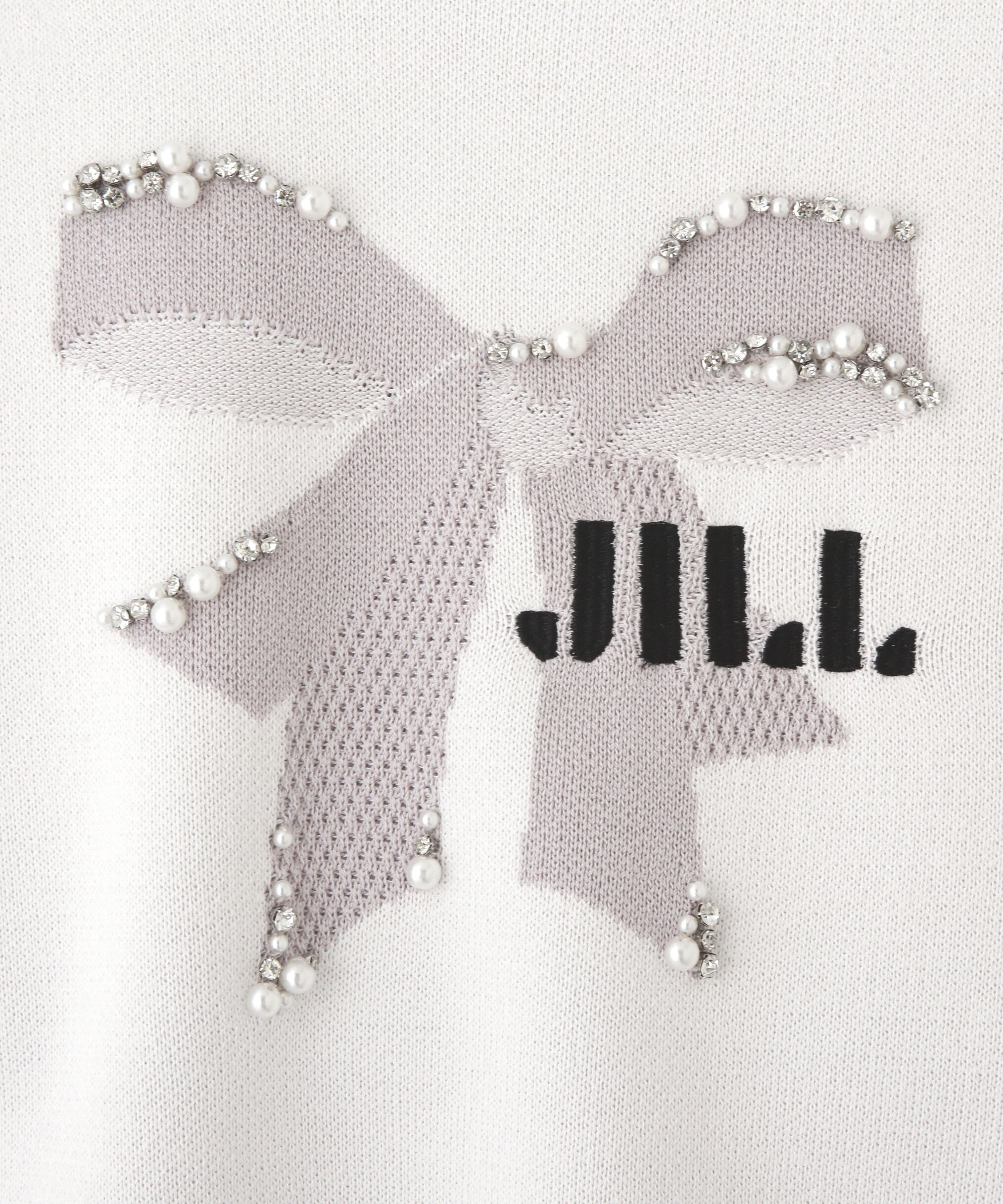  「リボンジャガードビジューニットトップス」|ニット・セーター|