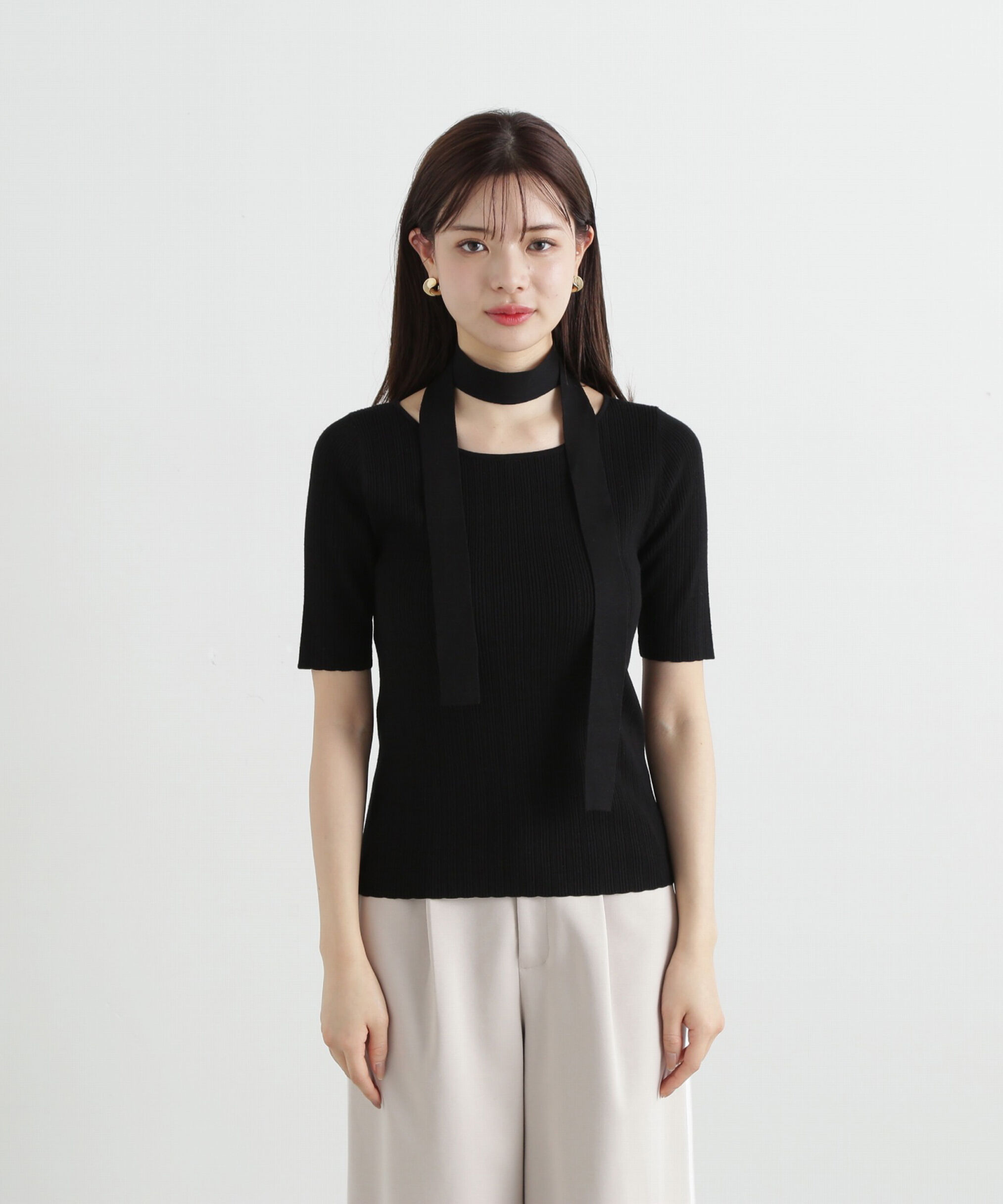 PROPORTION BODY DRESSING「チョーカー付リブニット」|ニット・セーター|