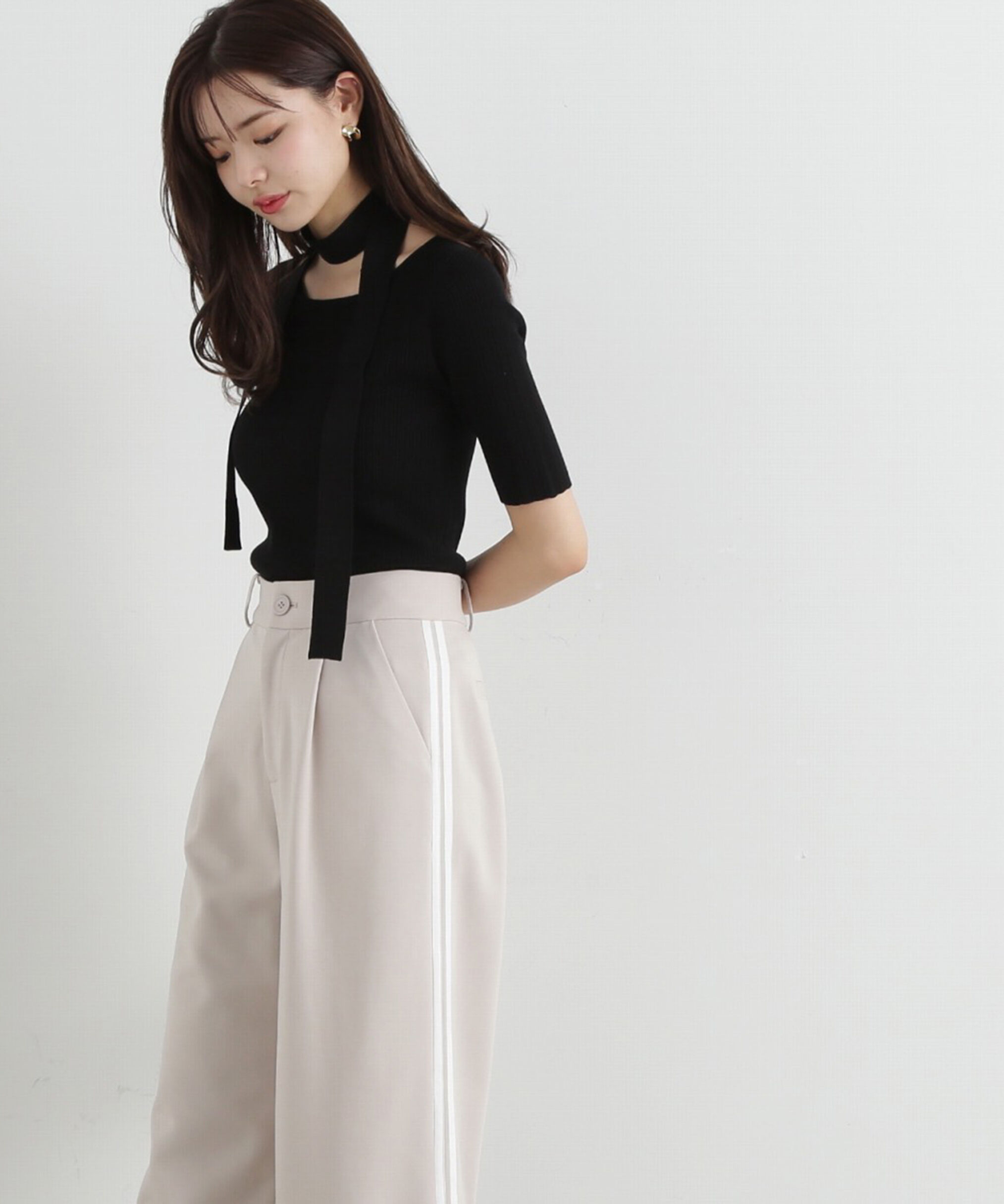 PROPORTION BODY DRESSING「チョーカー付リブニット」|ニット・セーター|