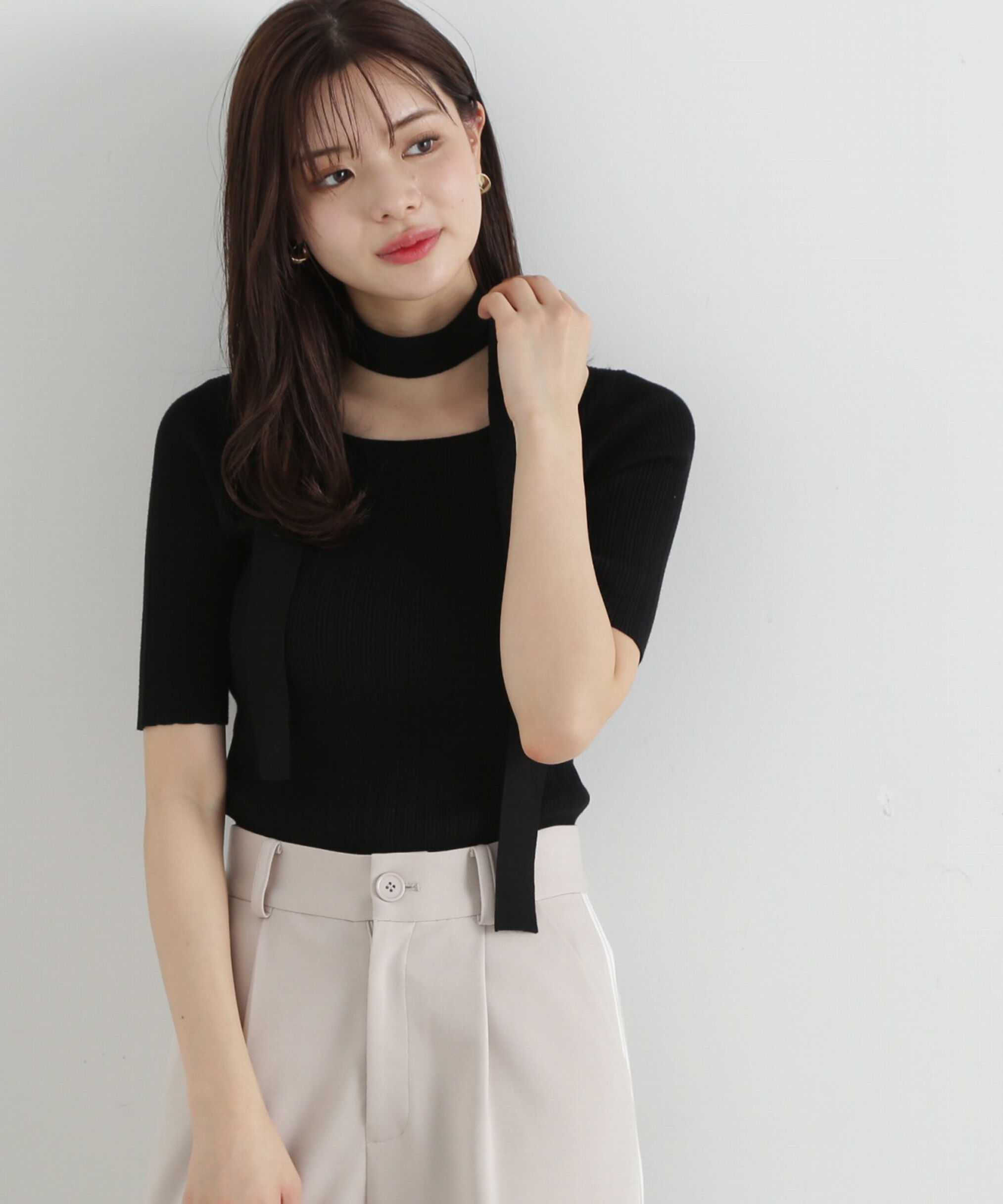 PROPORTION BODY DRESSING「チョーカー付リブニット」|ニット・セーター|