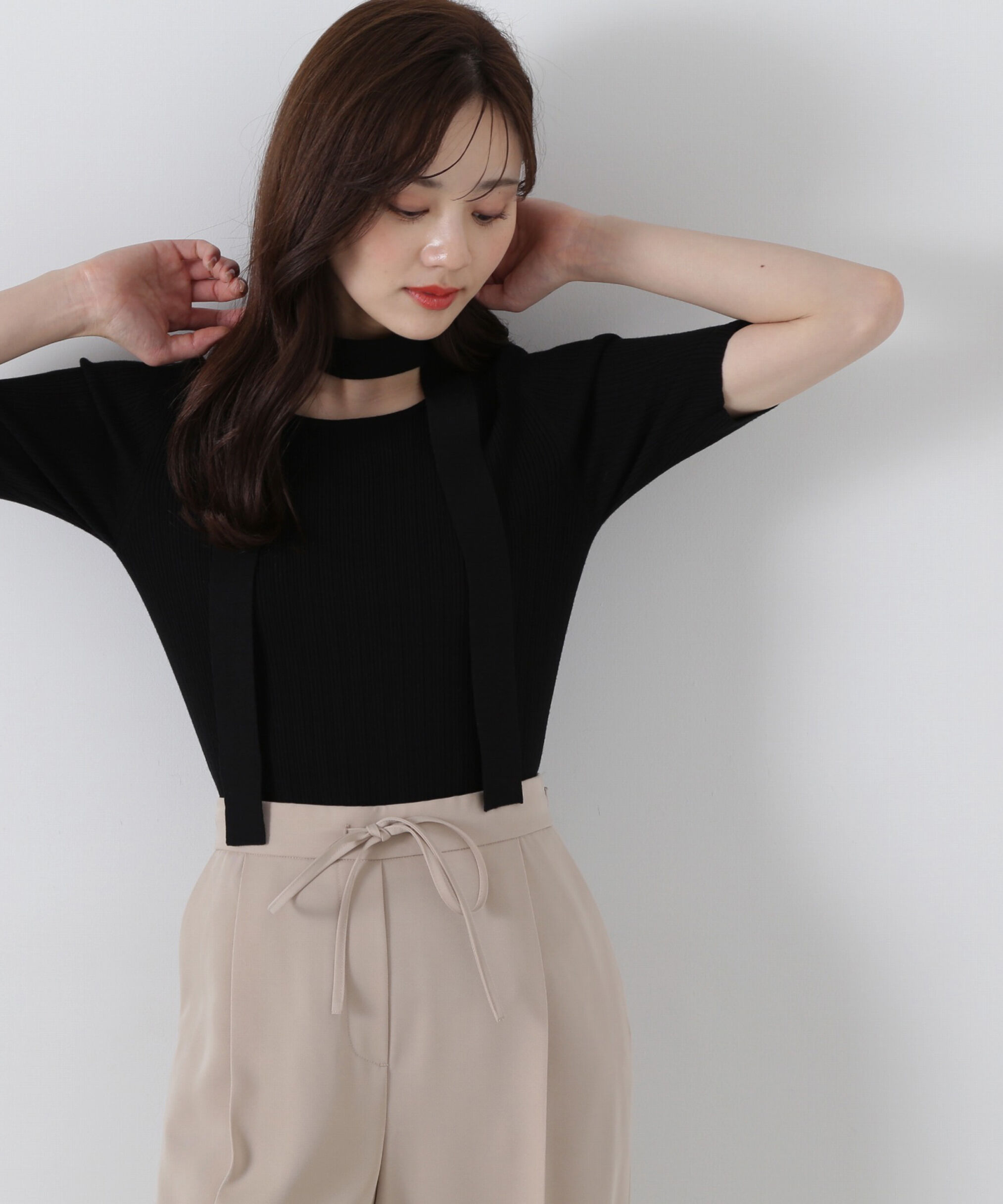 PROPORTION BODY DRESSING「チョーカー付リブニット」|ニット・セーター|