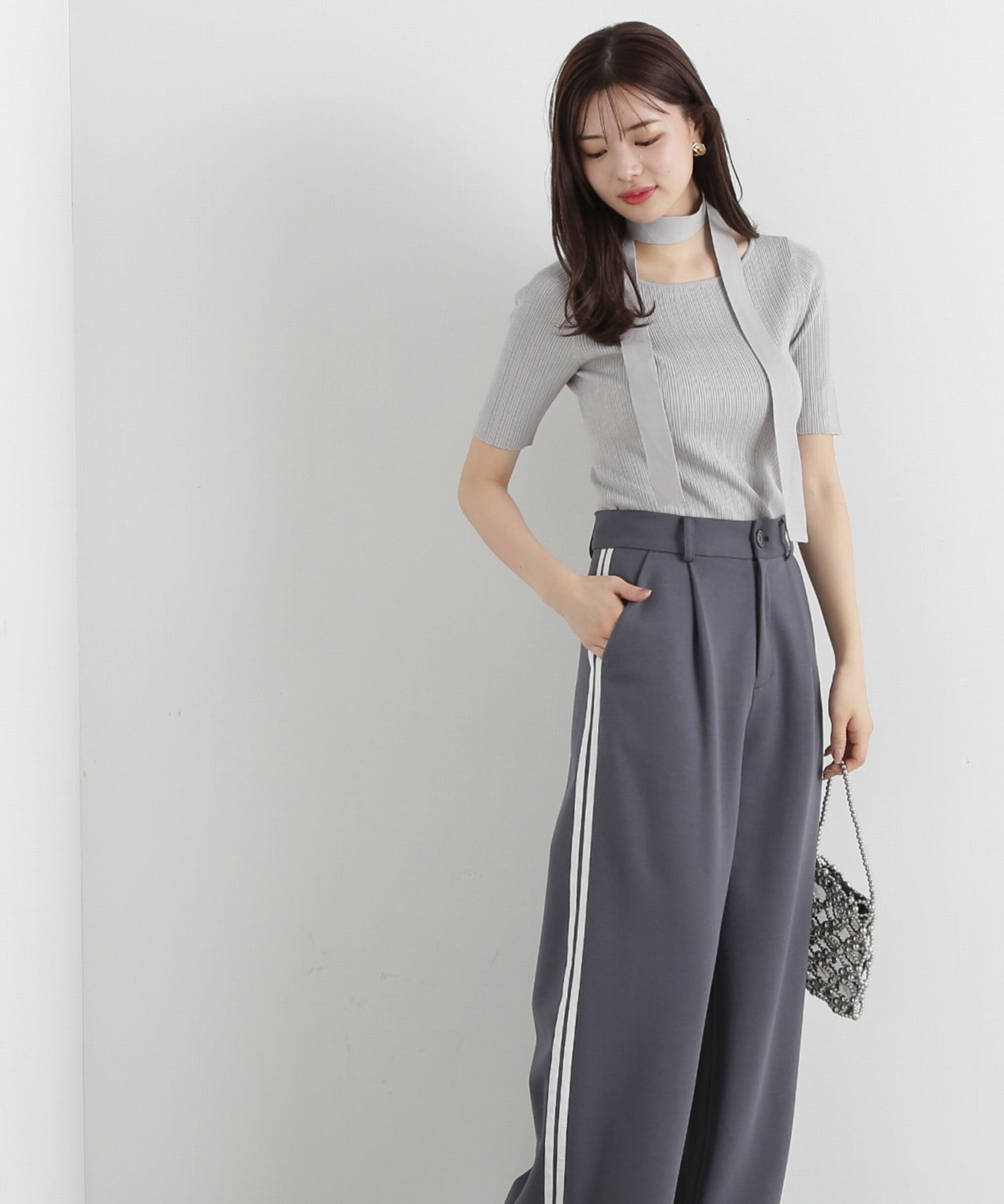 PROPORTION BODY DRESSING「チョーカー付リブニット」|ニット・セーター|