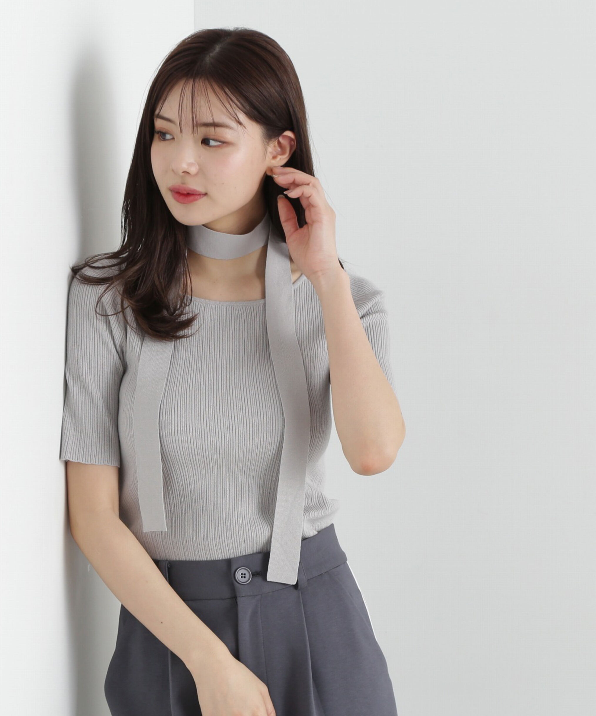 PROPORTION BODY DRESSING「チョーカー付リブニット」|ニット・セーター|