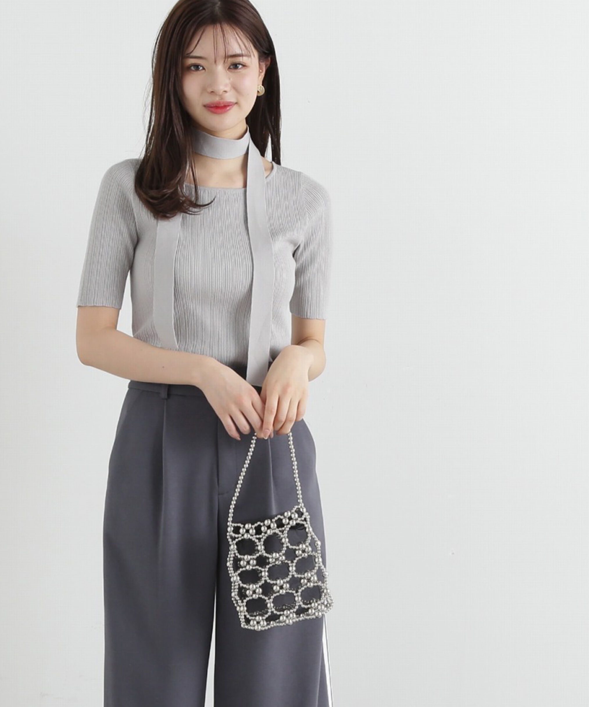 PROPORTION BODY DRESSING「チョーカー付リブニット」|ニット・セーター|