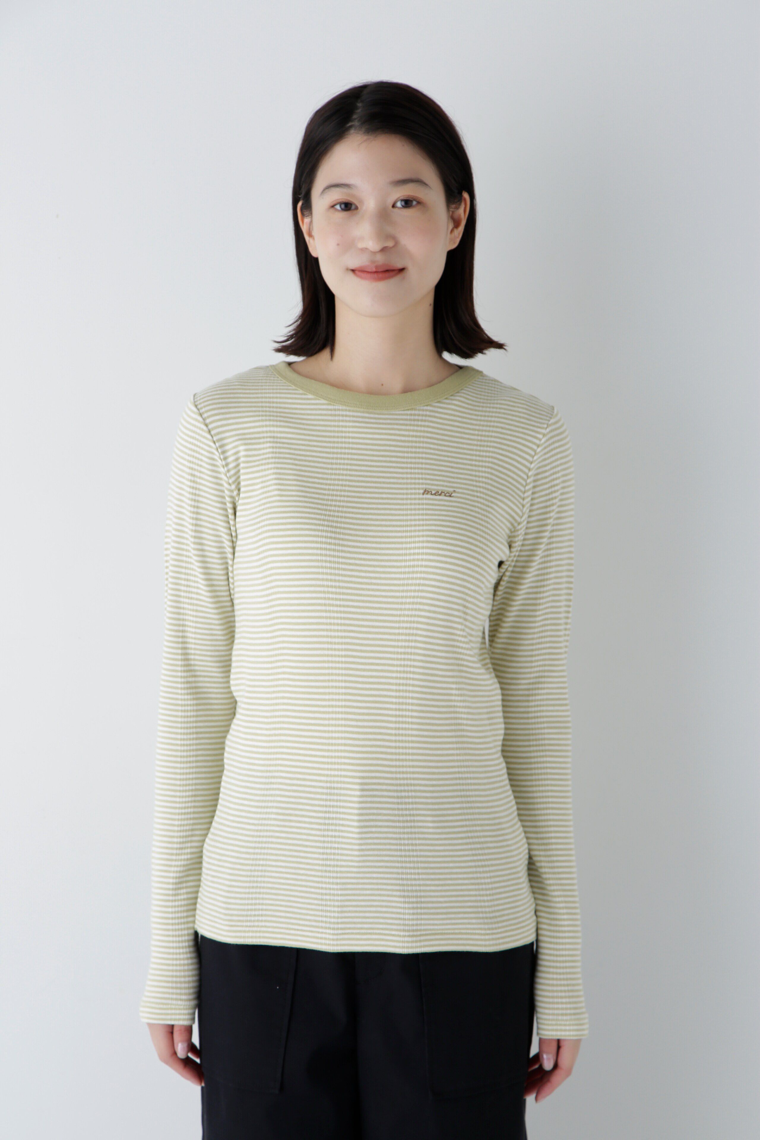  「◆パネルリブロングスリーブＴシャツ」|Tシャツ・カットソー|