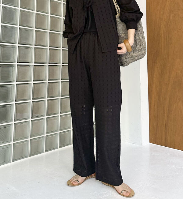 Doux archives「カットレースパンツ」|チノ|BLACK
