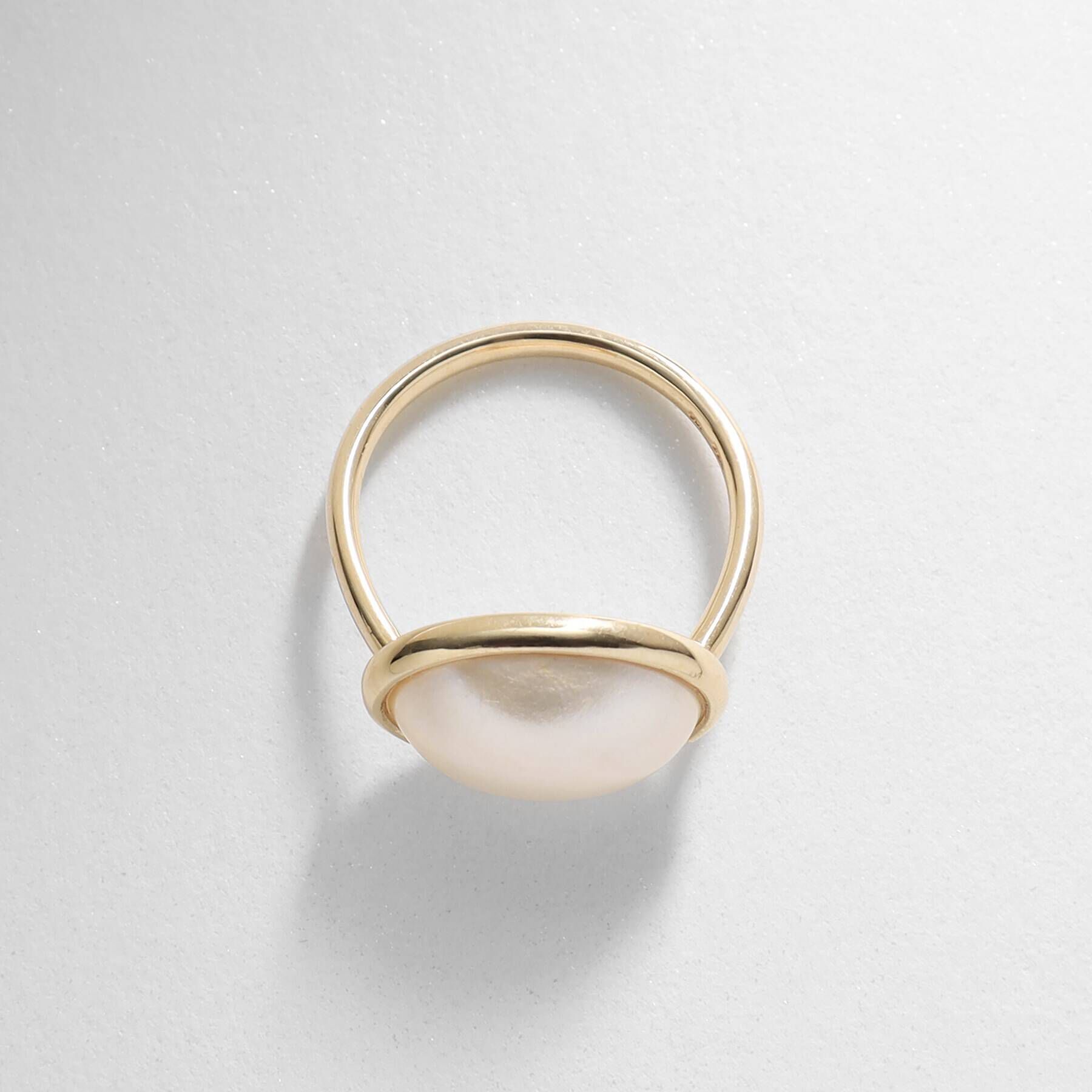 COCOSHNIK「K10マベパール横オーバル リング」|リング|