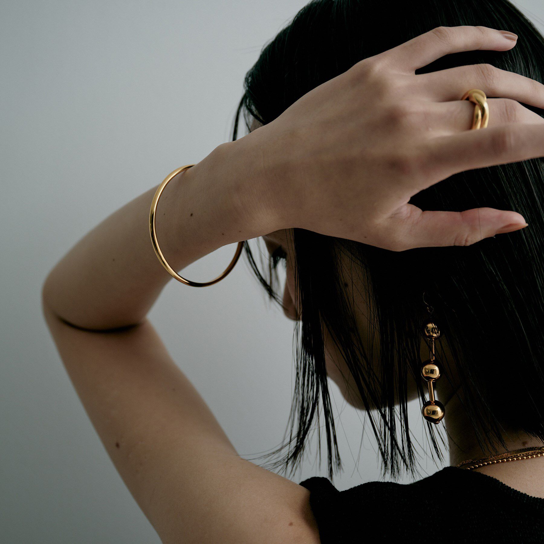 COCOSHNIK ONKITSCH「シルバー ハーフラウンドバングルGP」|ブレスレット・バングル|