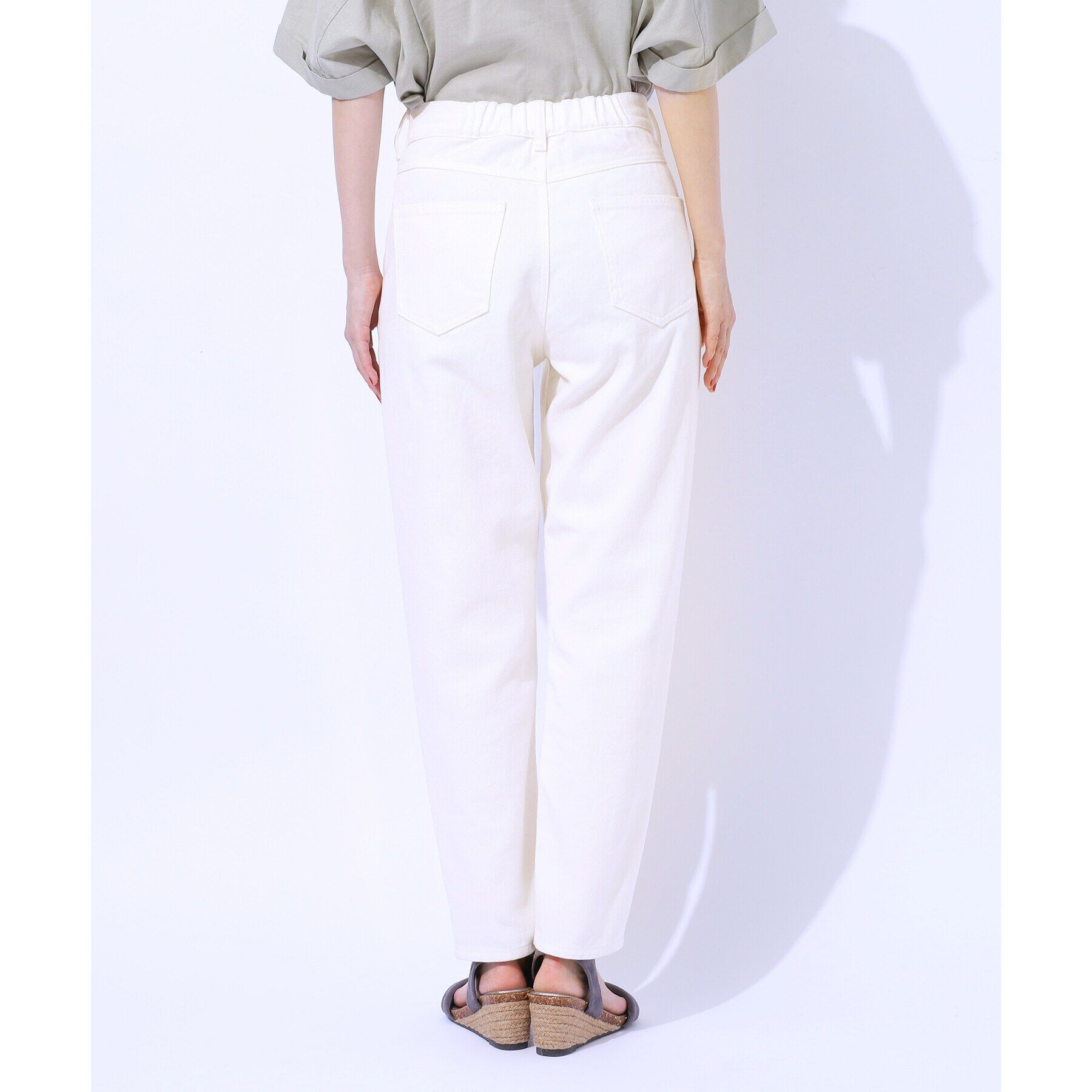 SHOO･LA･RUE「【SS-3L/美脚シルエット】いつでも頼れる デニムテーパードパンツ」|デニム|