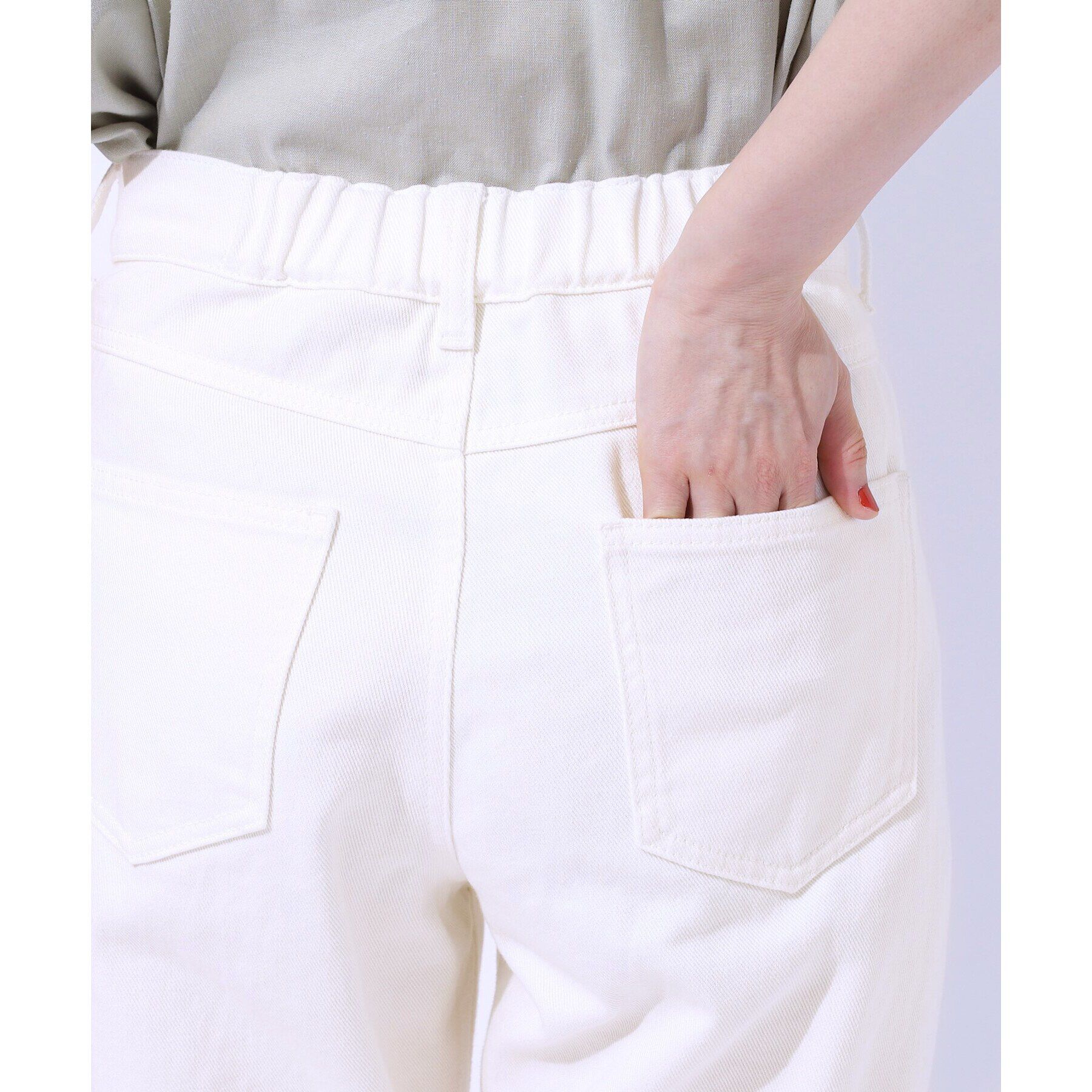 SHOO･LA･RUE「【SS-3L/美脚シルエット】いつでも頼れる デニムテーパードパンツ」|デニム|