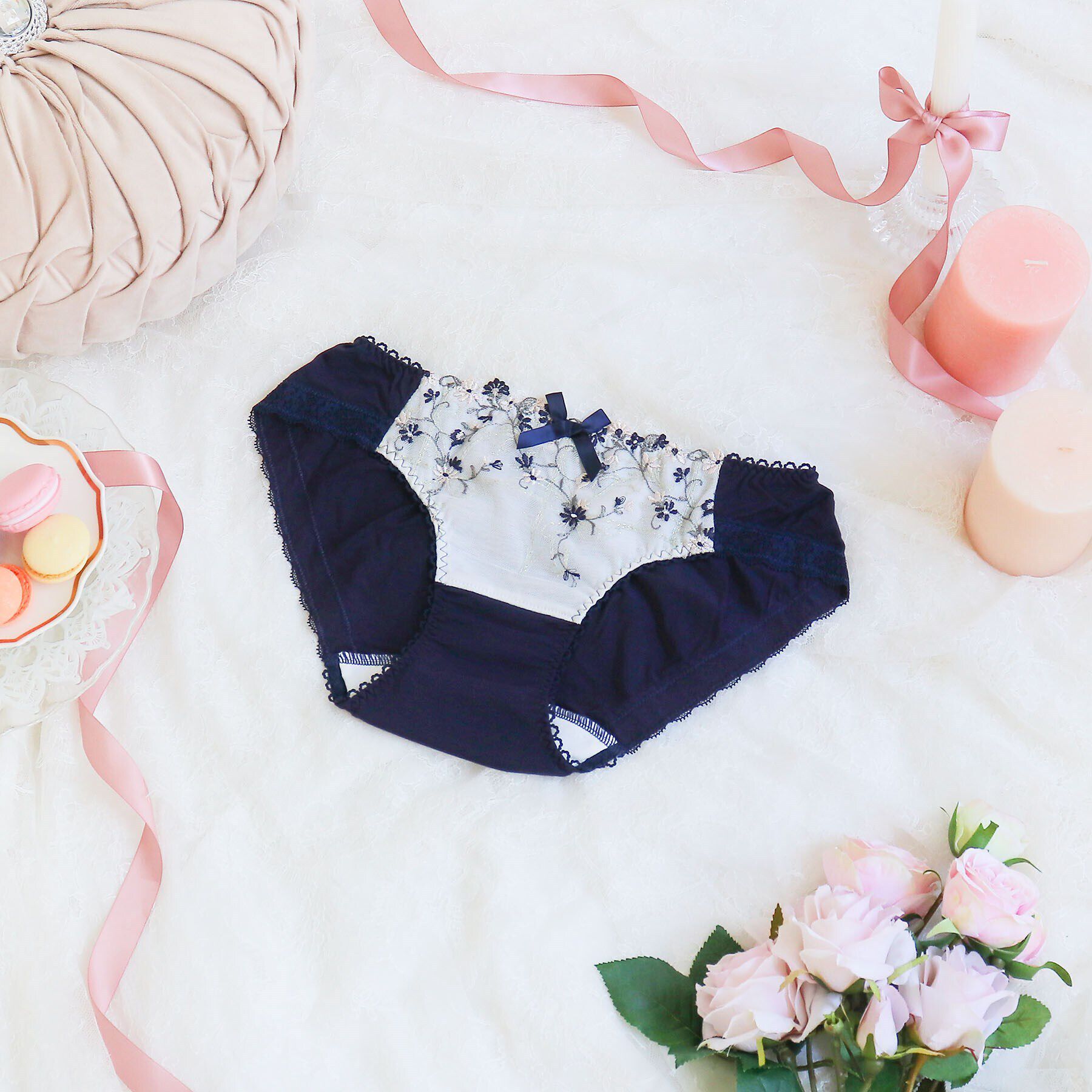 Risa Magli「ティナ サニタリーショーツ」|インナー|ネイビー(094)