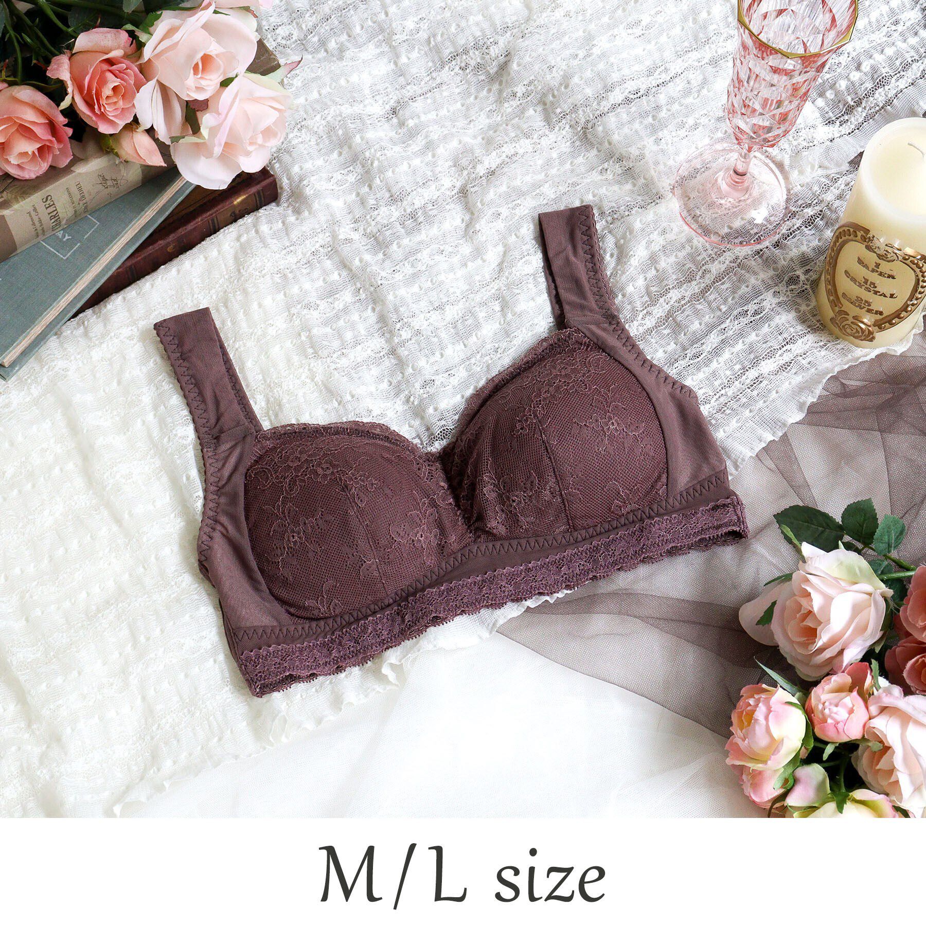 Risa Magli「リア おやすみブラ（M-L）」|インナー|ブラウン(043)