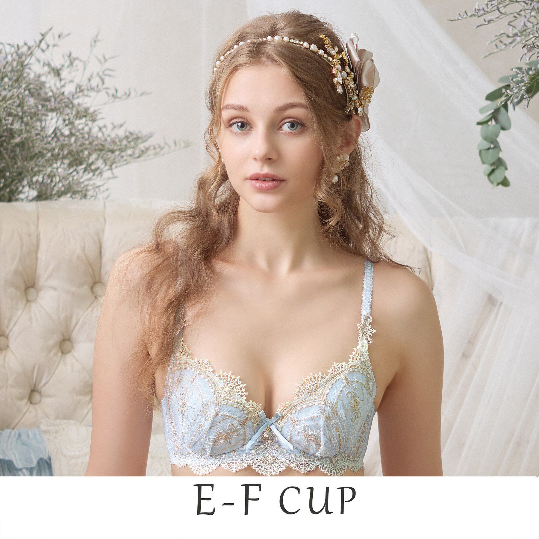 Risa Magli「ターシャ ブラジャー（E-F）＜S Make Type＞」|インナー|サックスブルー(09