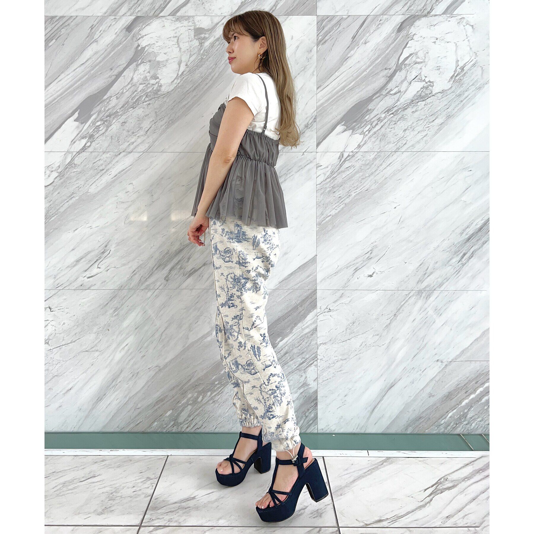 ESPERANZA「Tストラップチャンキーヒールサンダル 24SS」|サンダル|