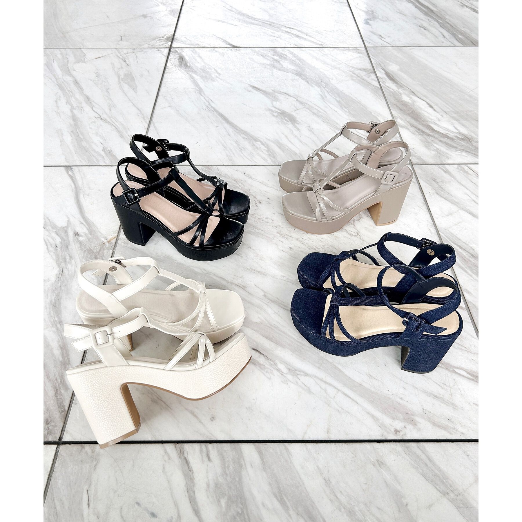 ESPERANZA「Tストラップチャンキーヒールサンダル 24SS」|サンダル|