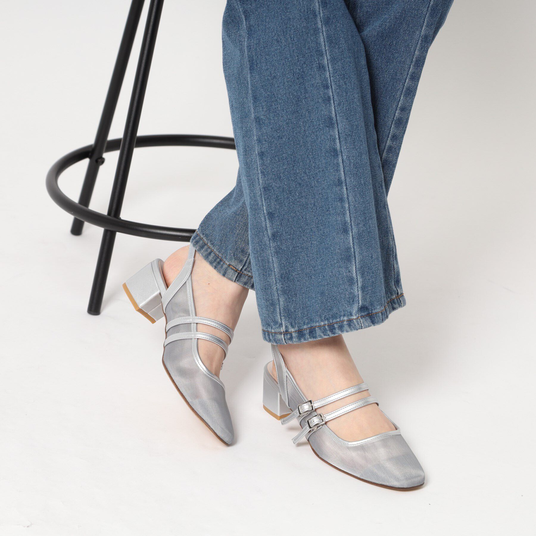 ESPERANZA「ダブルベルトメッシュパンプス」|パンプス|