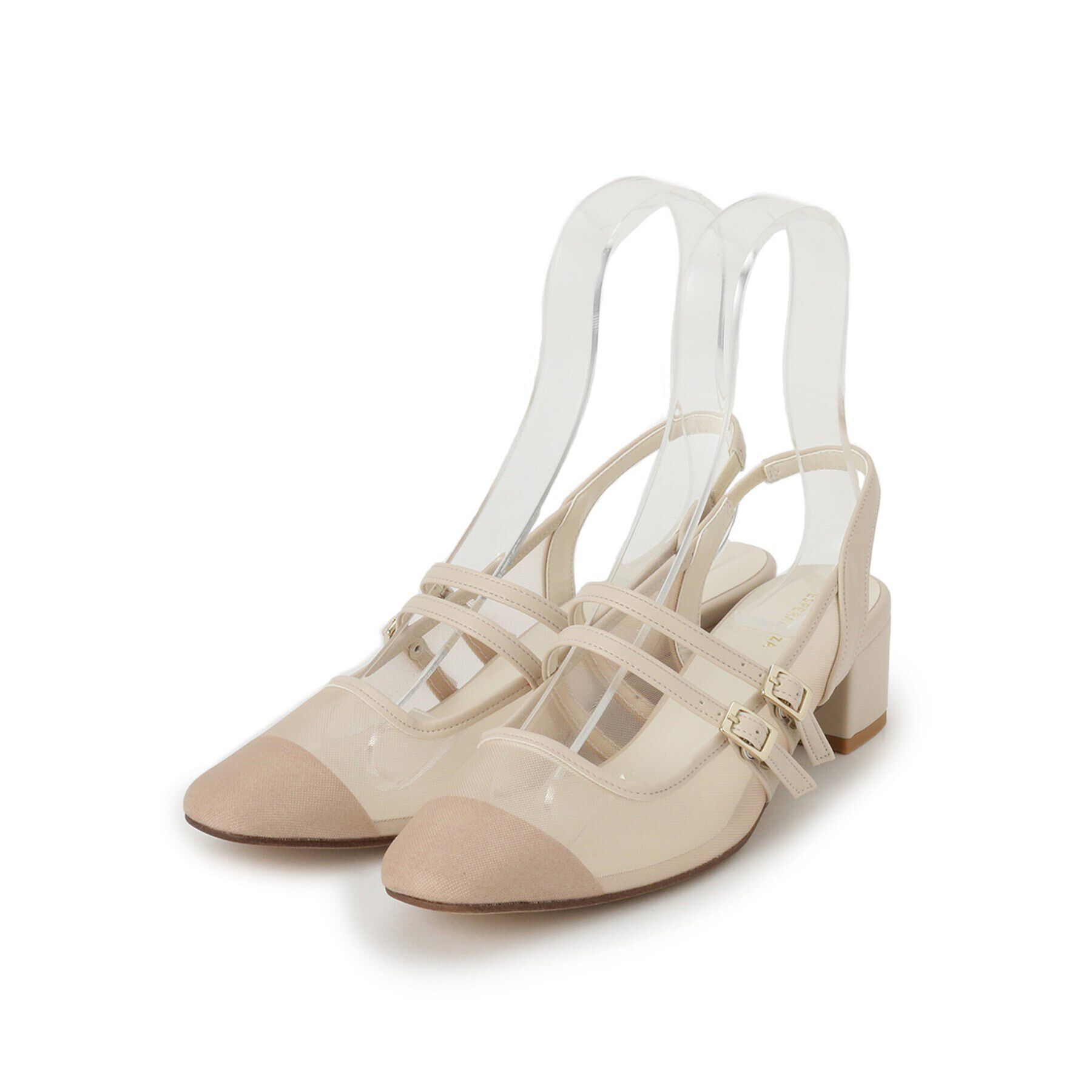 ESPERANZA「ダブルベルトメッシュパンプス」|パンプス|ベージュ(052)