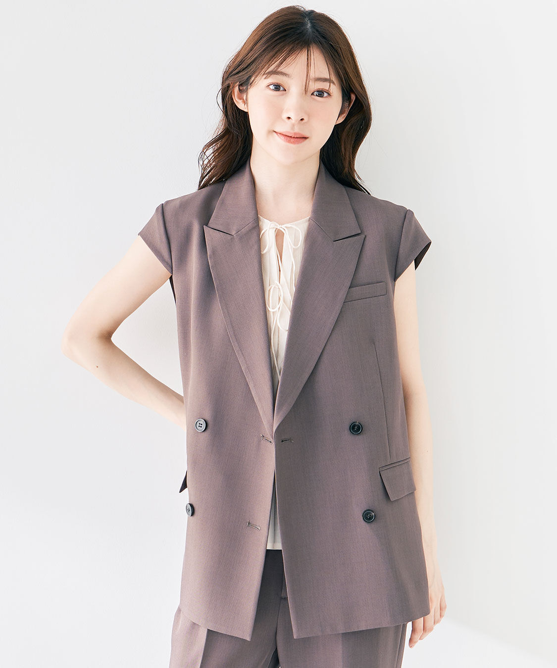 COCO DEAL「キャップスリーブジレ」|その他|ブラウン