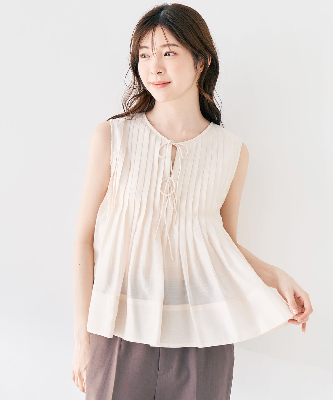 COCO DEAL「タックペプラムシアーブラウス」|シャツ・ブラウス|