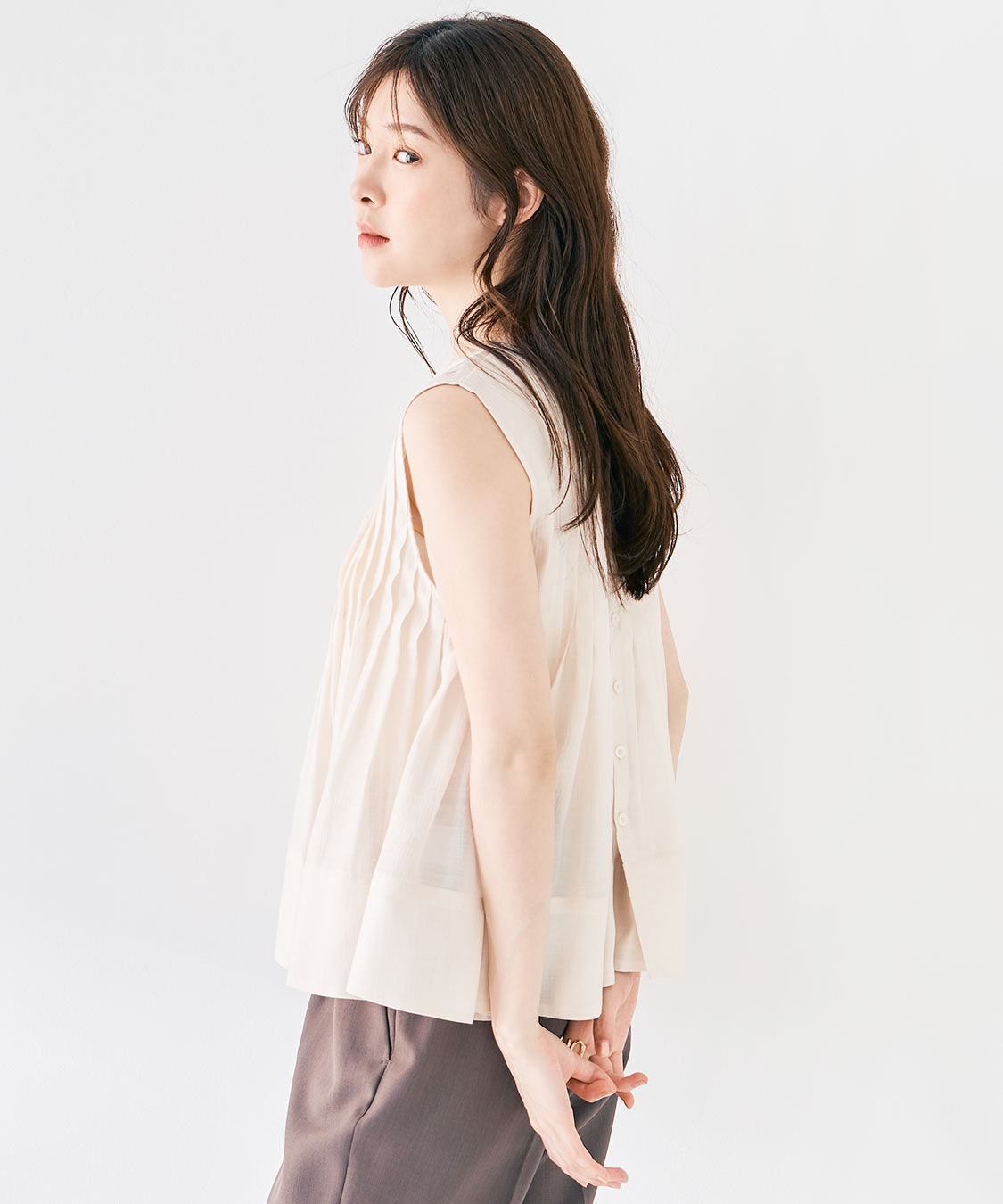 COCO DEAL「タックペプラムシアーブラウス」|シャツ・ブラウス|